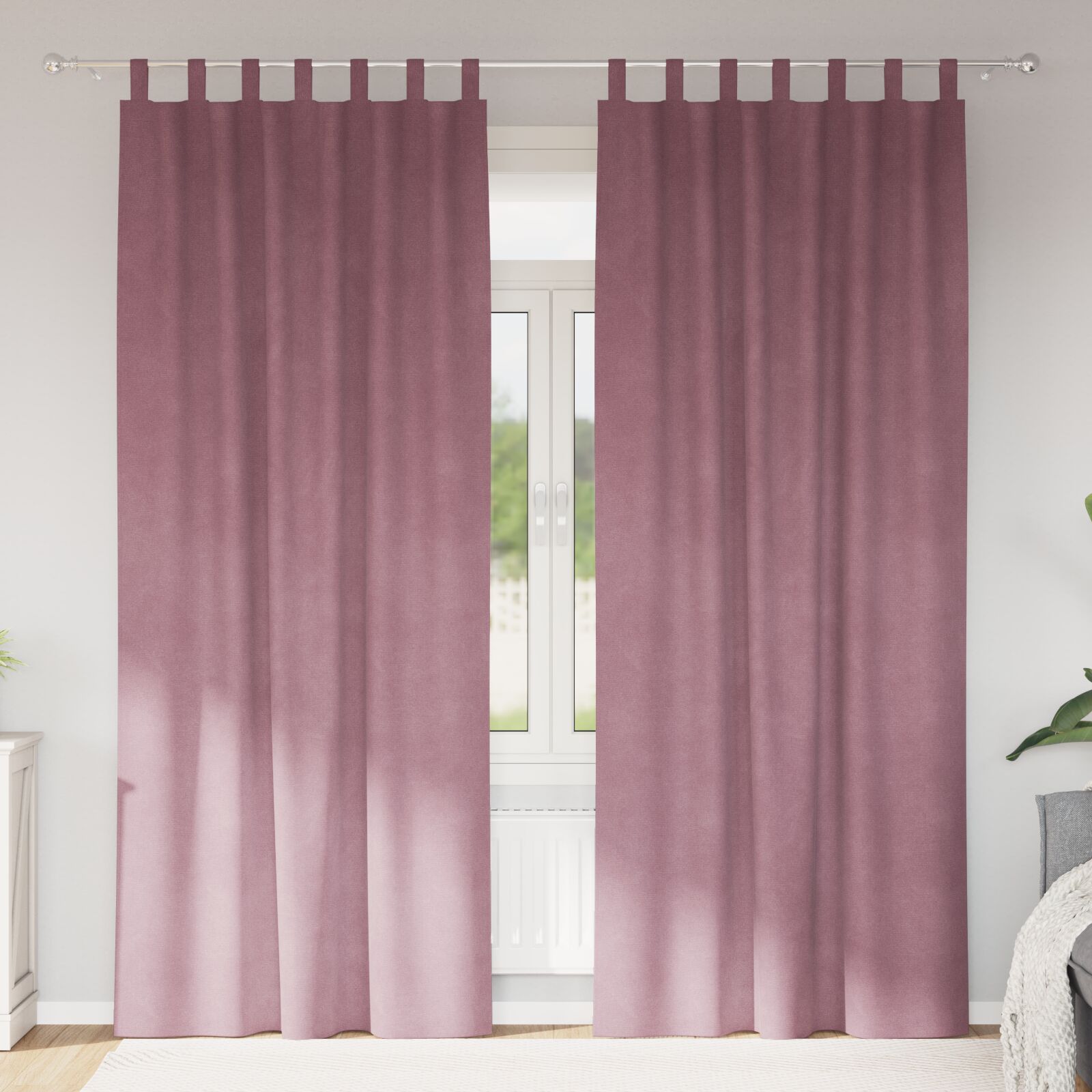 vidaXL Vorhänge Dunkelrosa Polyester 140 x 225 cm Schallabsorbierend