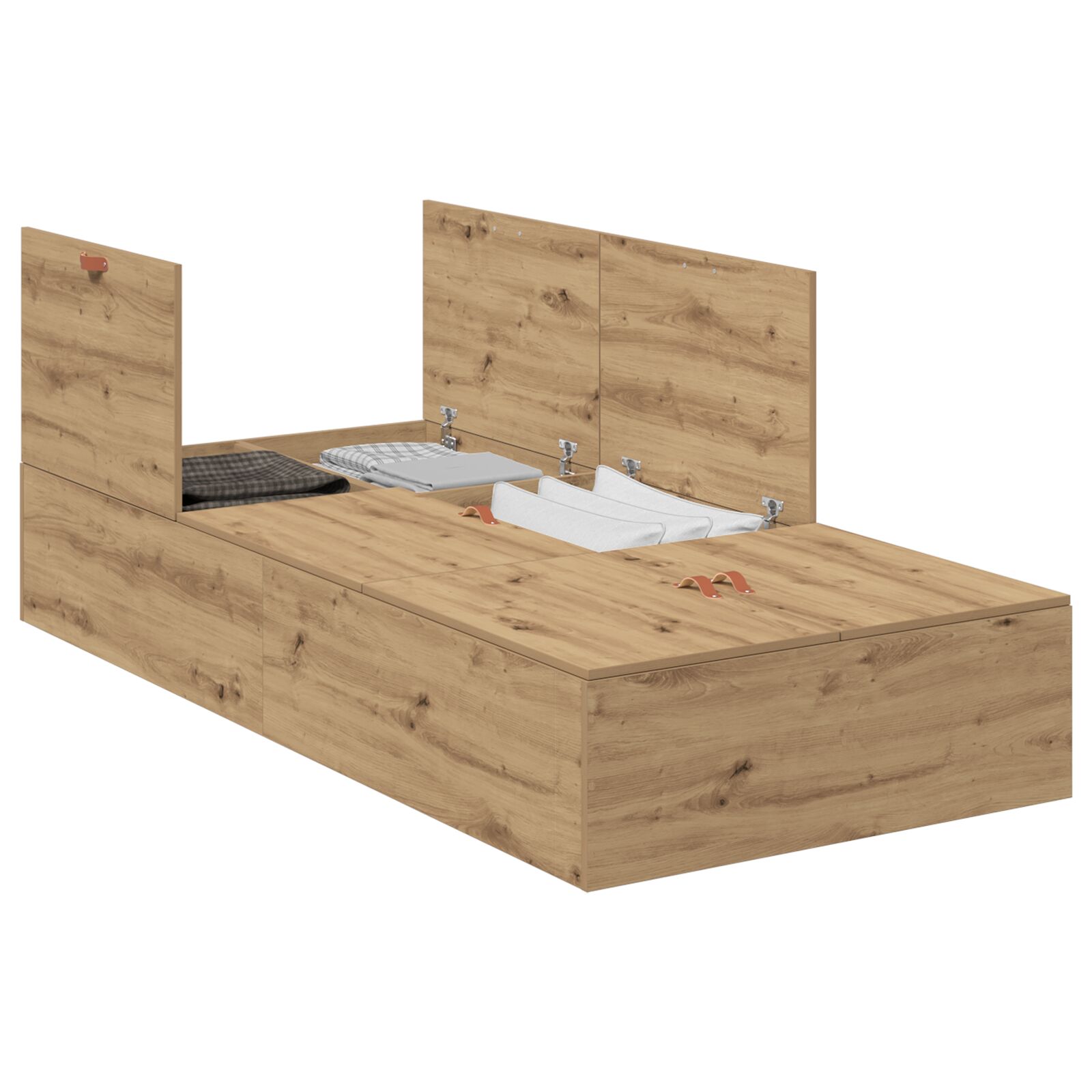 vidaXL Pat cu depozitare  Artisan Oak 75x190 cm