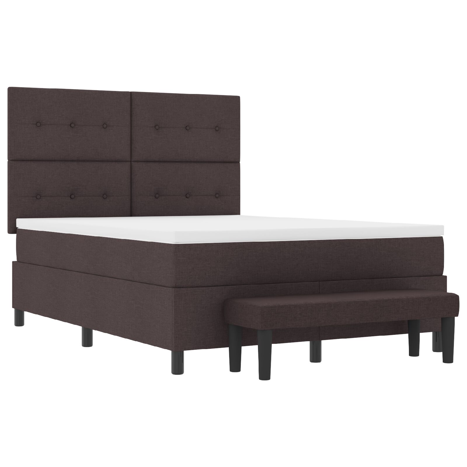 Box Spring ágy matraccal és paddal sötétbarna 140x200 cm szövet 