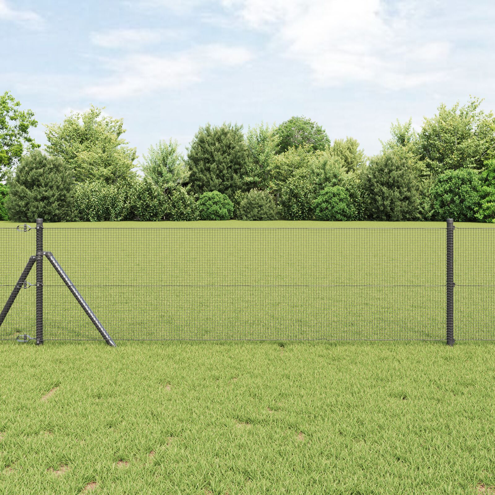 Svejset Trådhegn Grå 0.8x25 m Stål