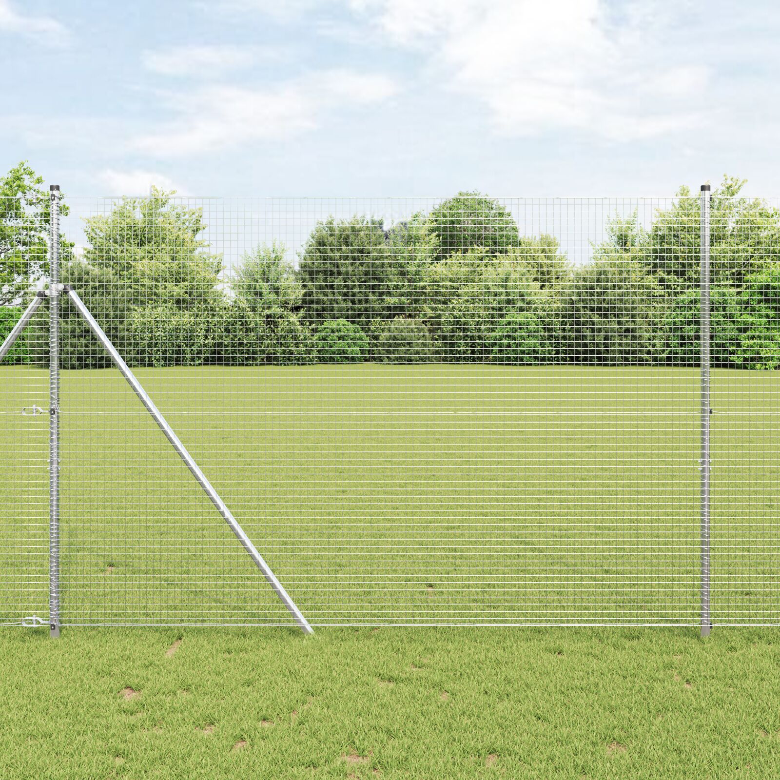 vidaXL zavarena žičana ograda s 13 stubova 1.5x25 m pocinčani čelik