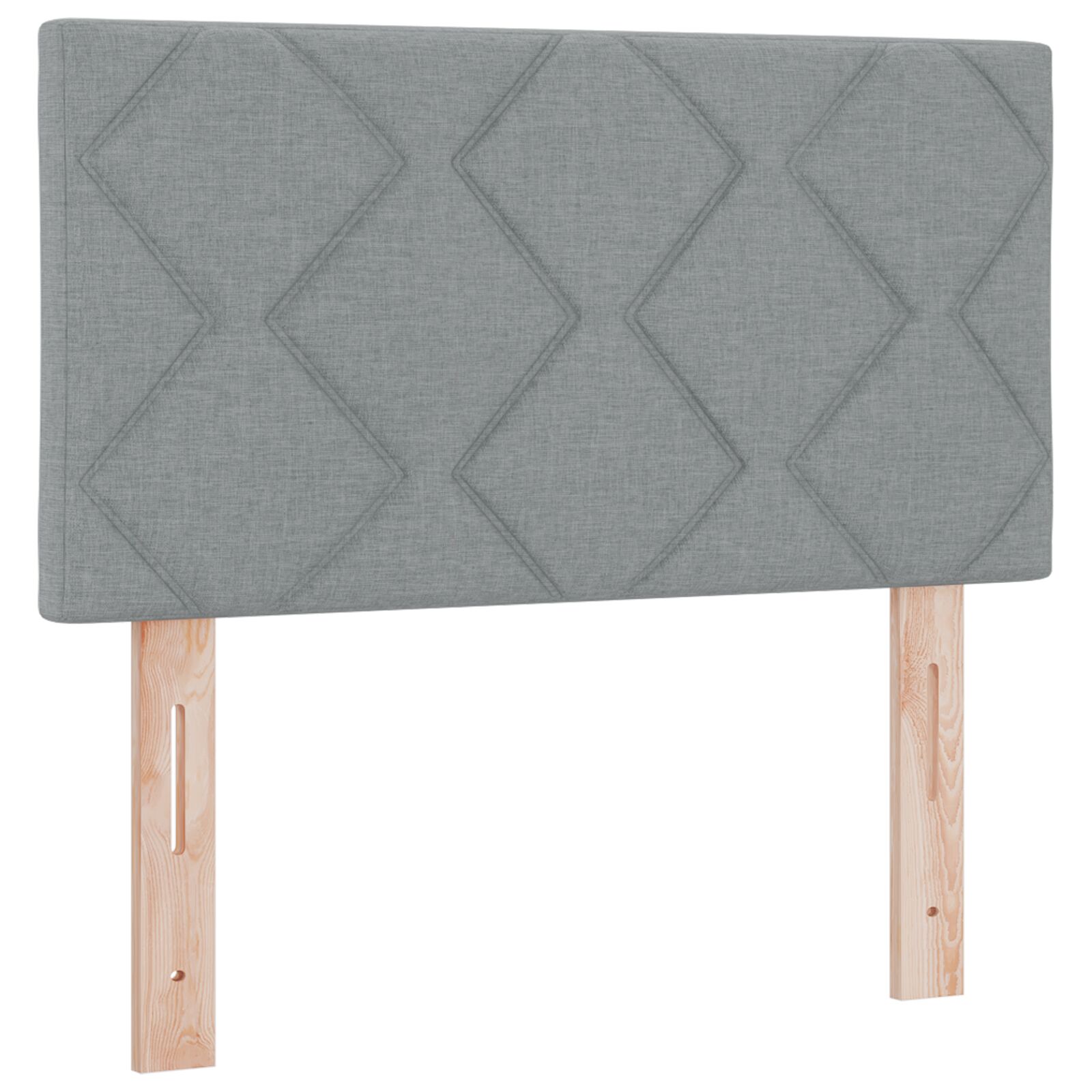 Sengegavl med diamantblokke design lys grå 80 cm stof