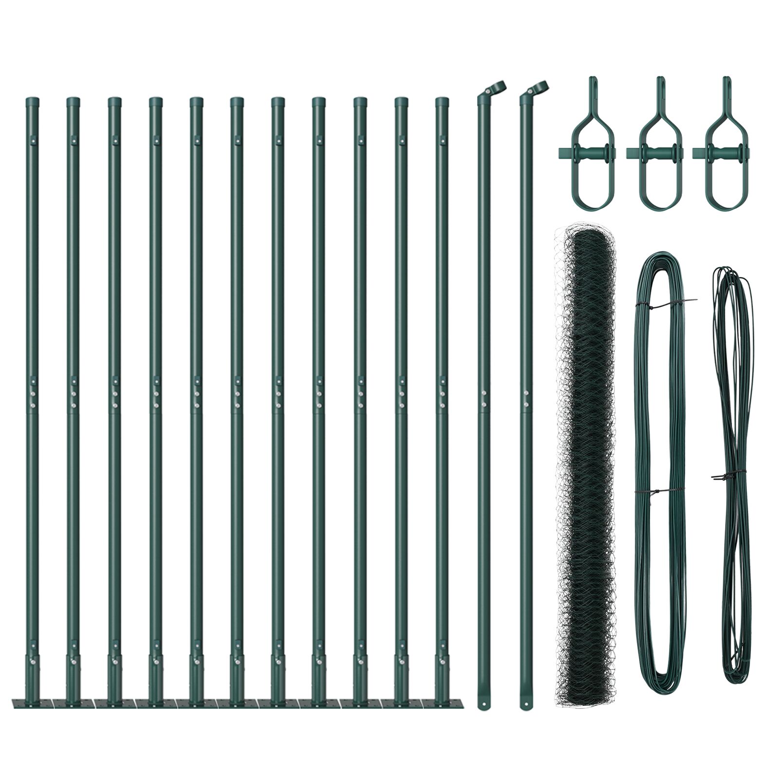 vidaXL Set ograde Set od 2 Zelena Čelik obložen prahom 25 x 1,5 m