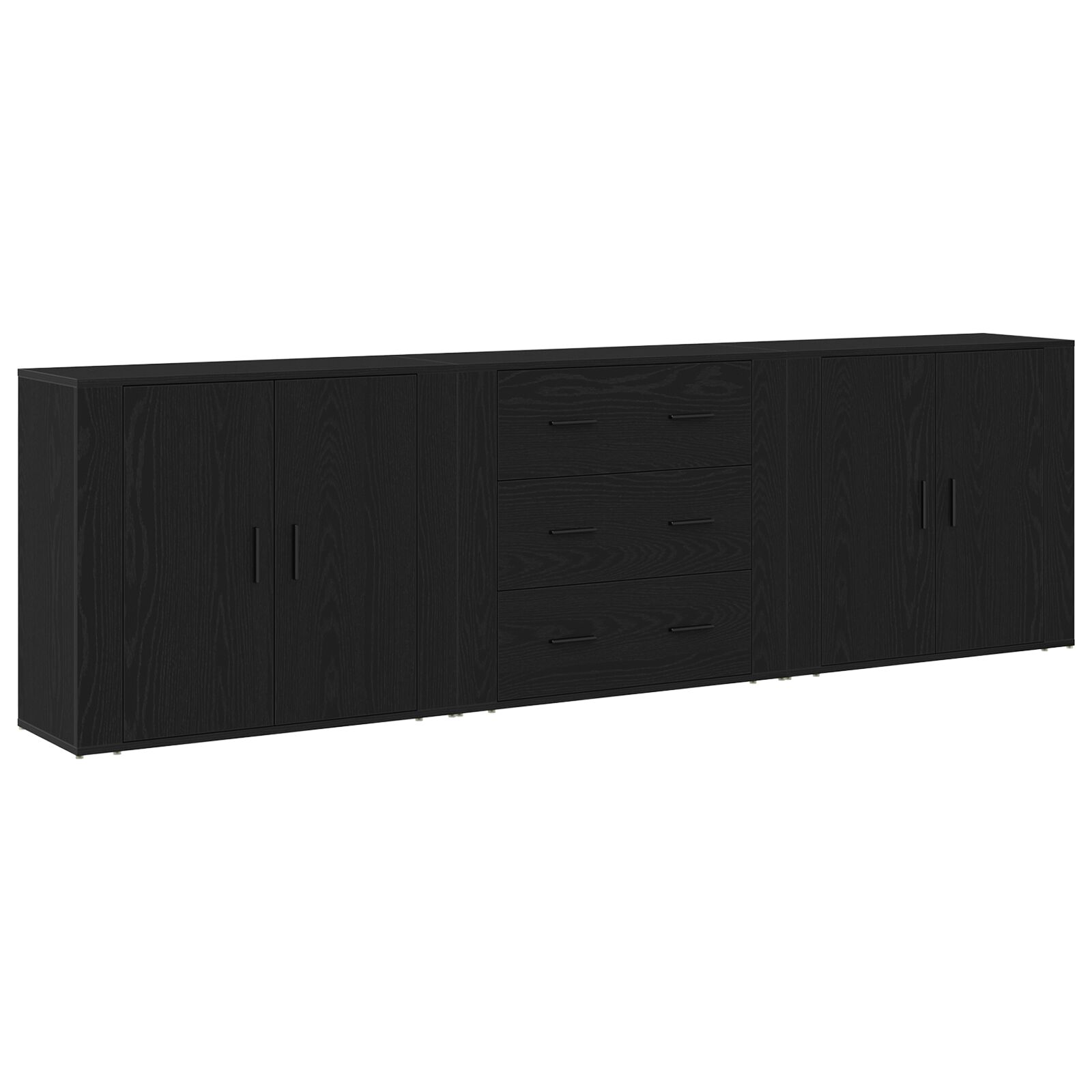 vidaXL sideboardi 3 kom crni hrast konstruirano drvo