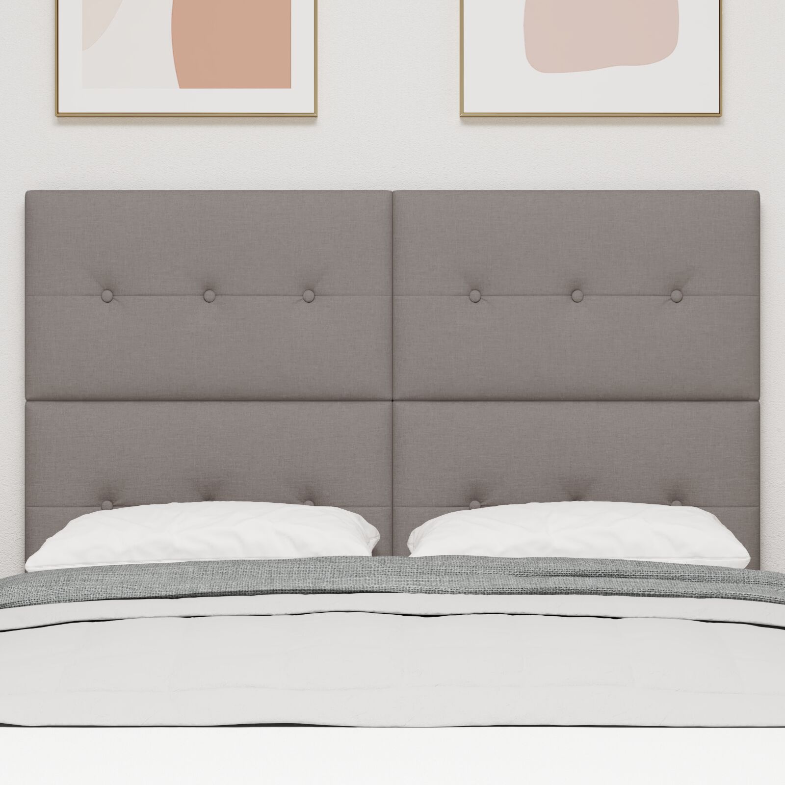 Headboard Button Tufted Taupe 90 cm Fabric vidaXL - Picture 50 of 93
