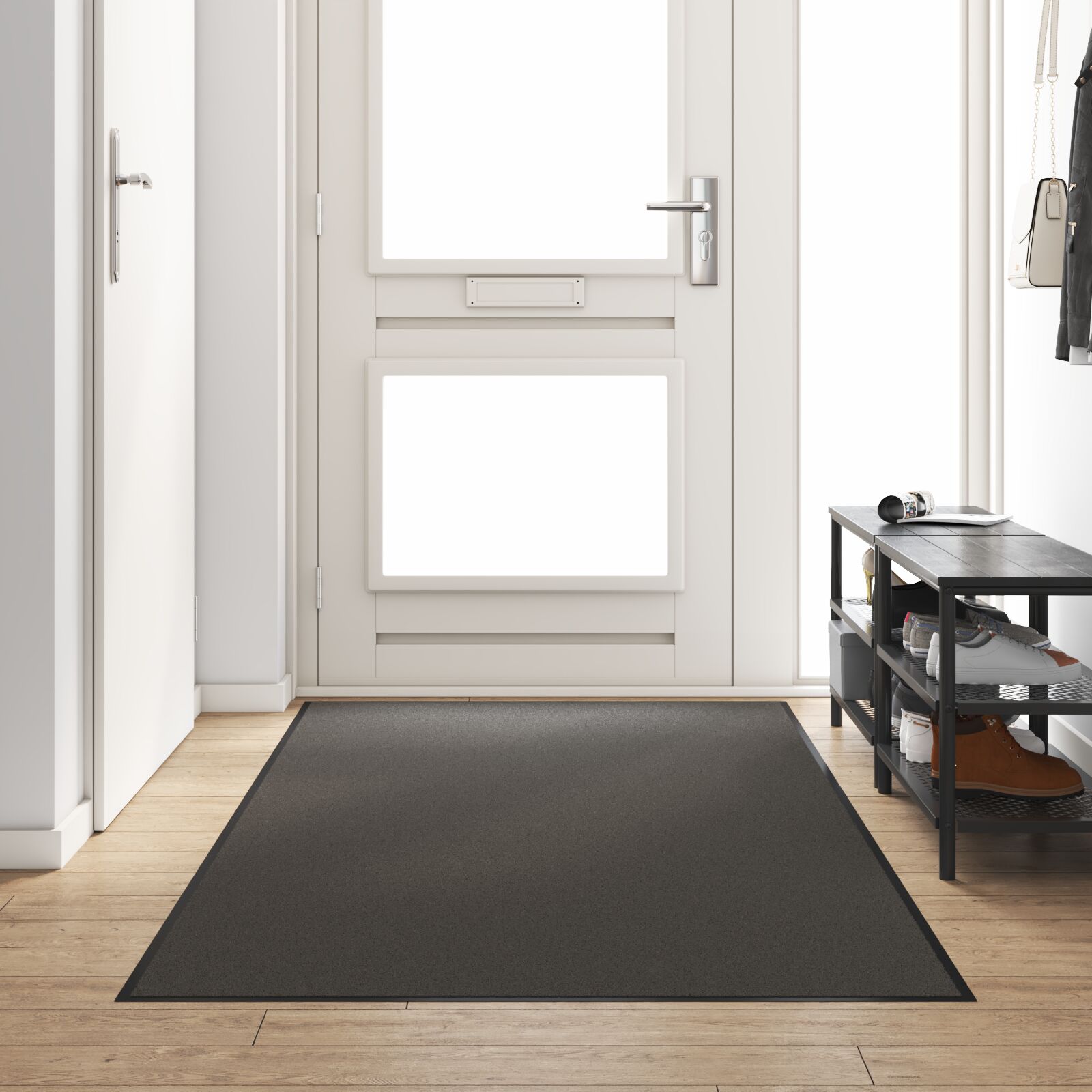 vidaXL Fußmatte waschbar Anthrazit 120x250 cm