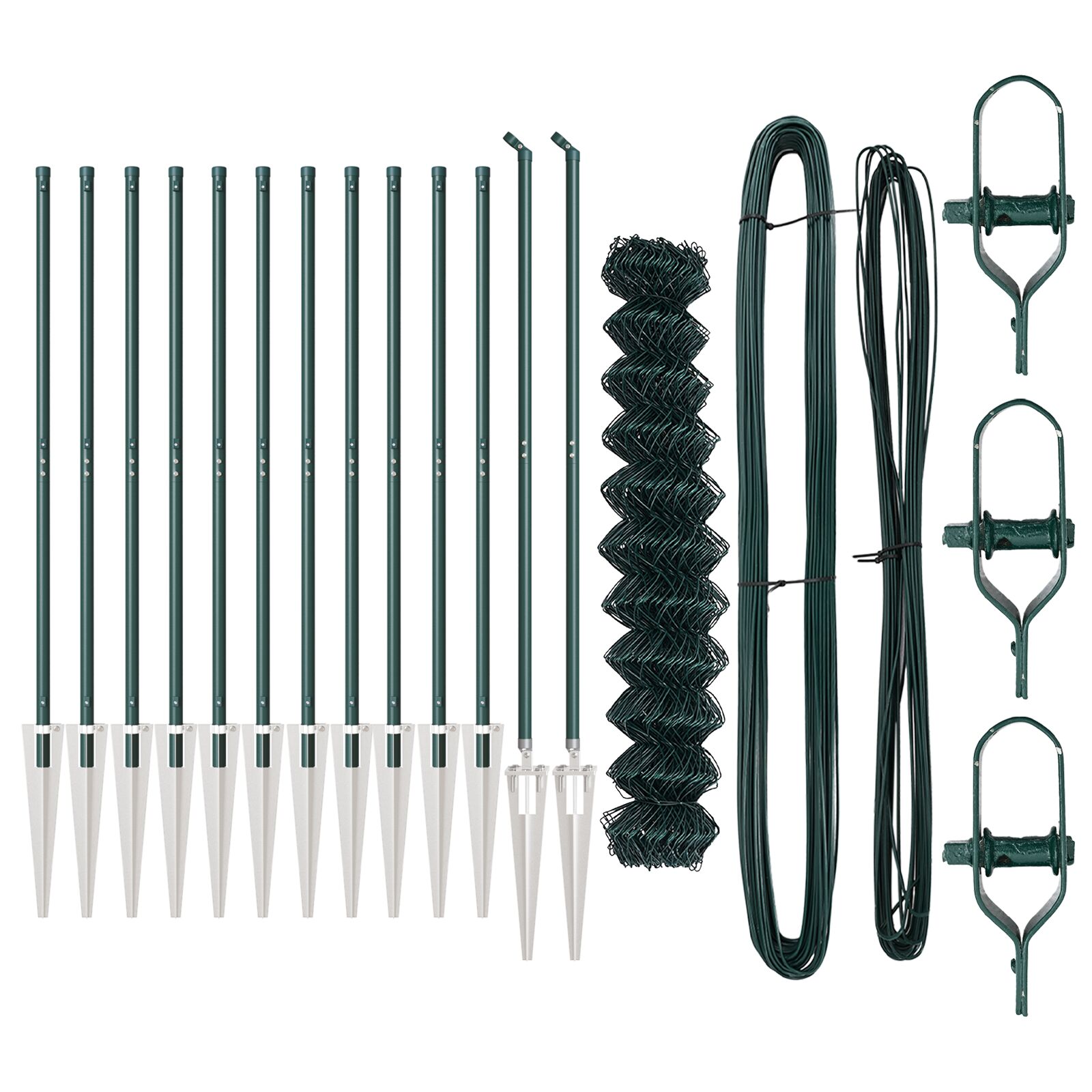 vidaXL Lančana ograda Set od 2 Zelena PVC 1 x 25 m Izdržljiva