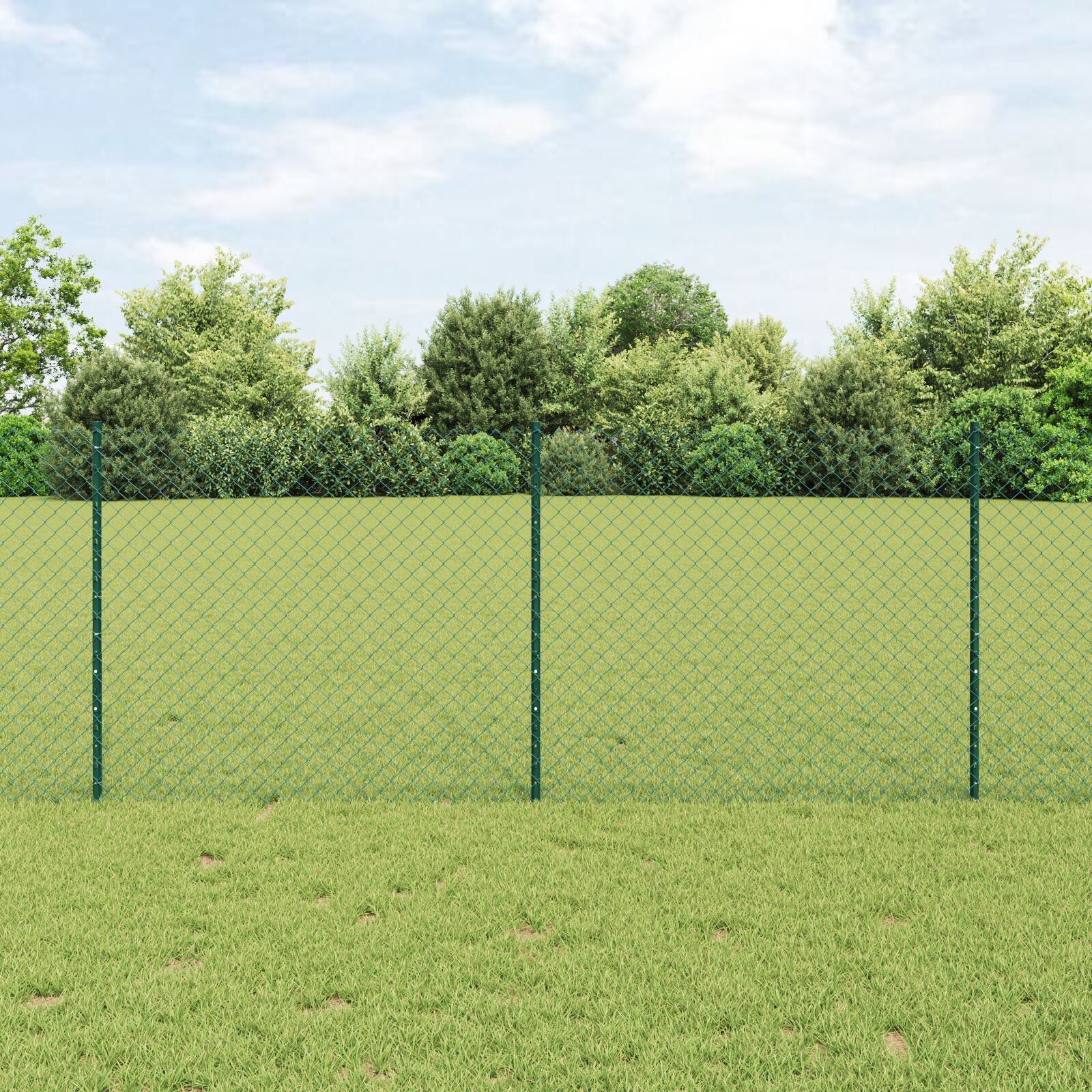 vidaXL Ograda od povezane žice s 22 U Stupova Zelena 1x25 m Čelik