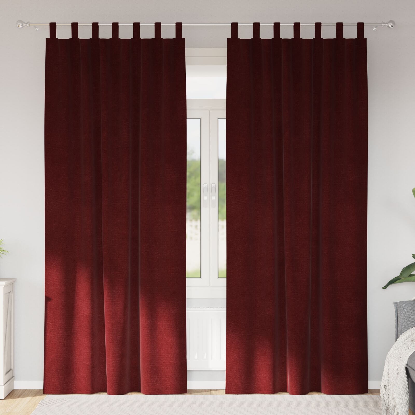 vidaXL Vorhänge Weinrot Polyester 140 x 245 cm Verdunkelungsvorhänge