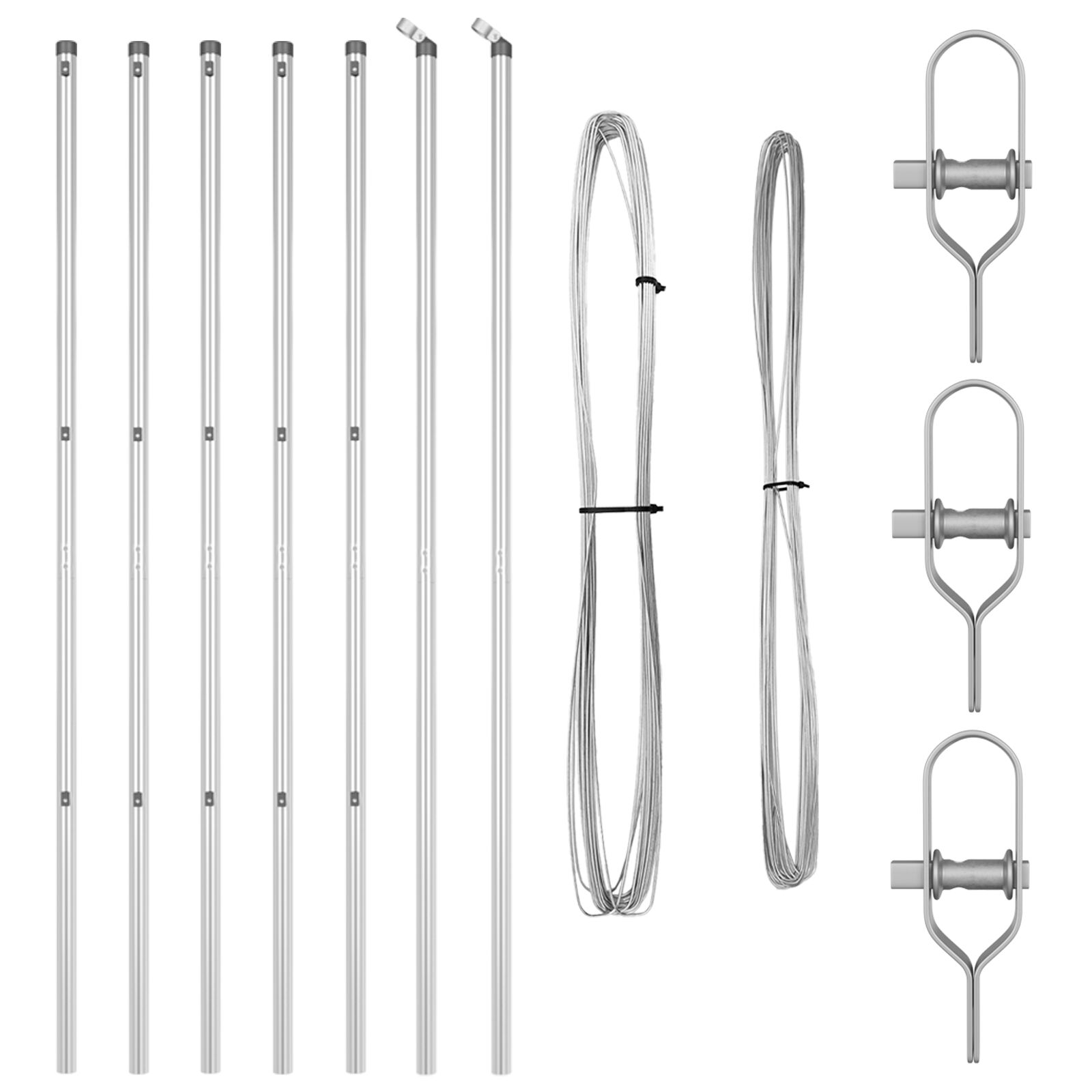 vidaXL Zaunpfosten 7 Stück Ø32 mm 200 cm Verzinkter Stahl