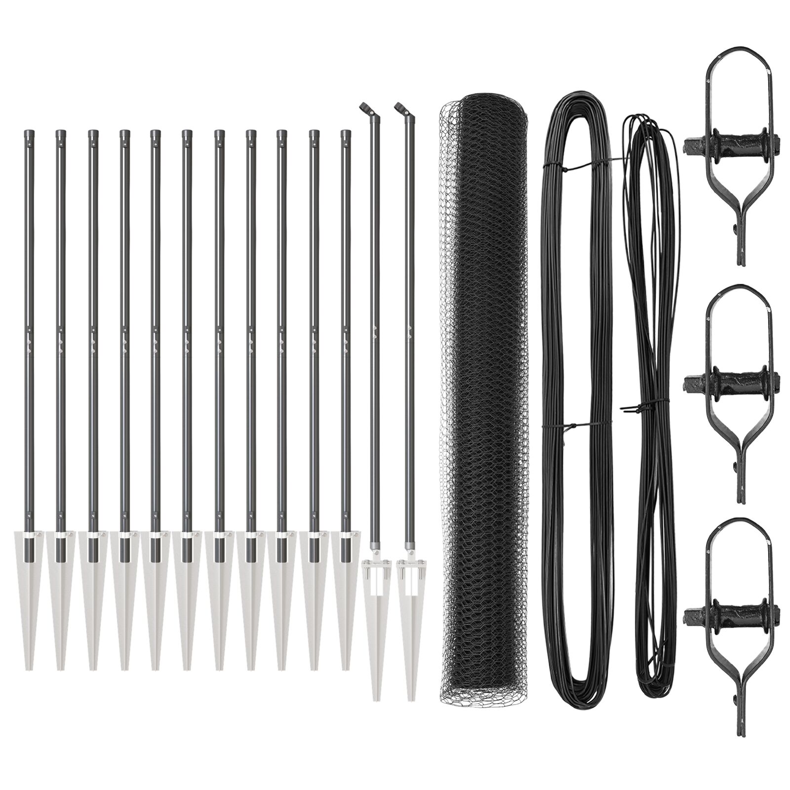 vidaXL Set ograde Set od 2 Siva Metal, Plastika 25 x 1,2 m Izdržljivo
