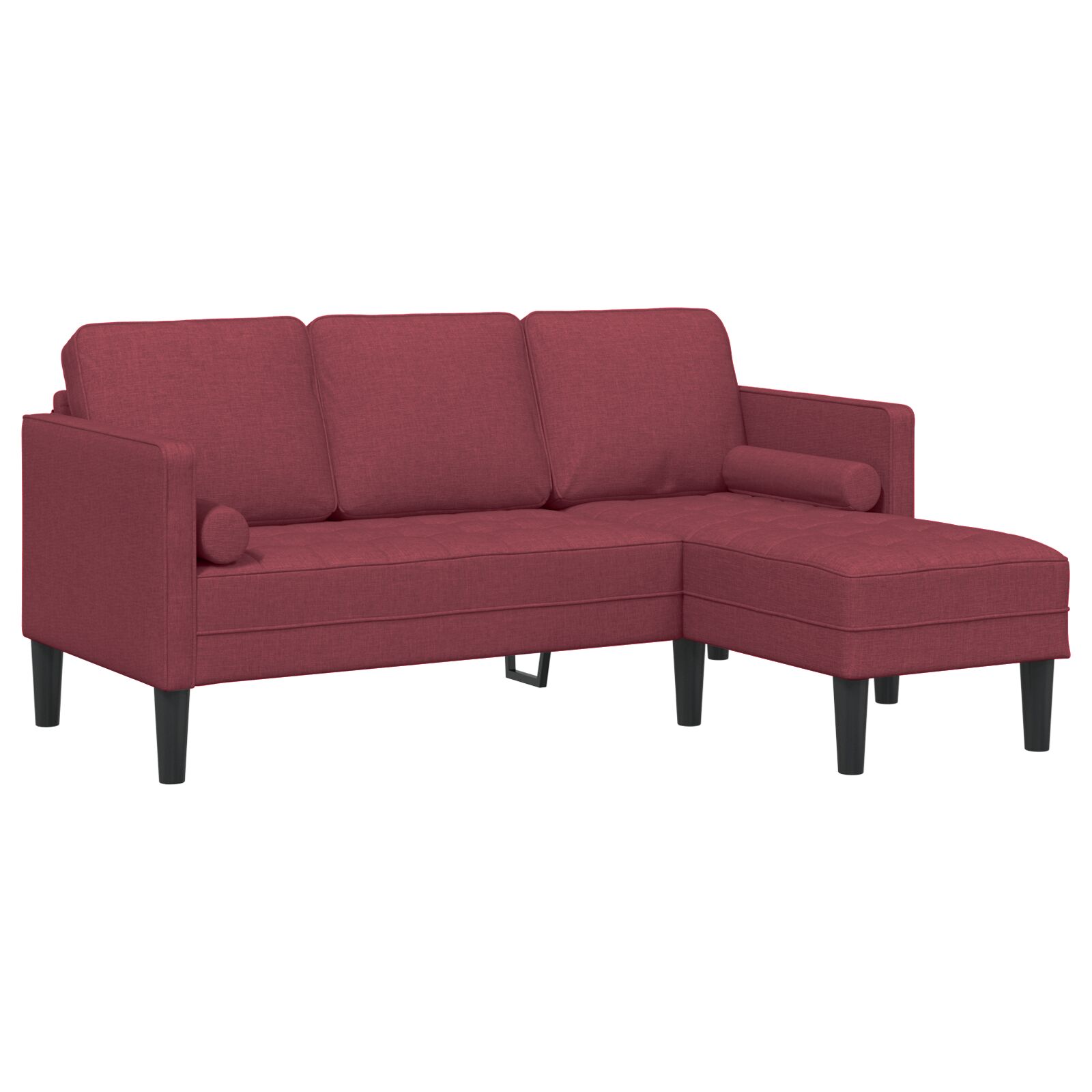 vidaXL Garnitura u obliku slova L za 3 osobe bordo 160 cm tkanina
