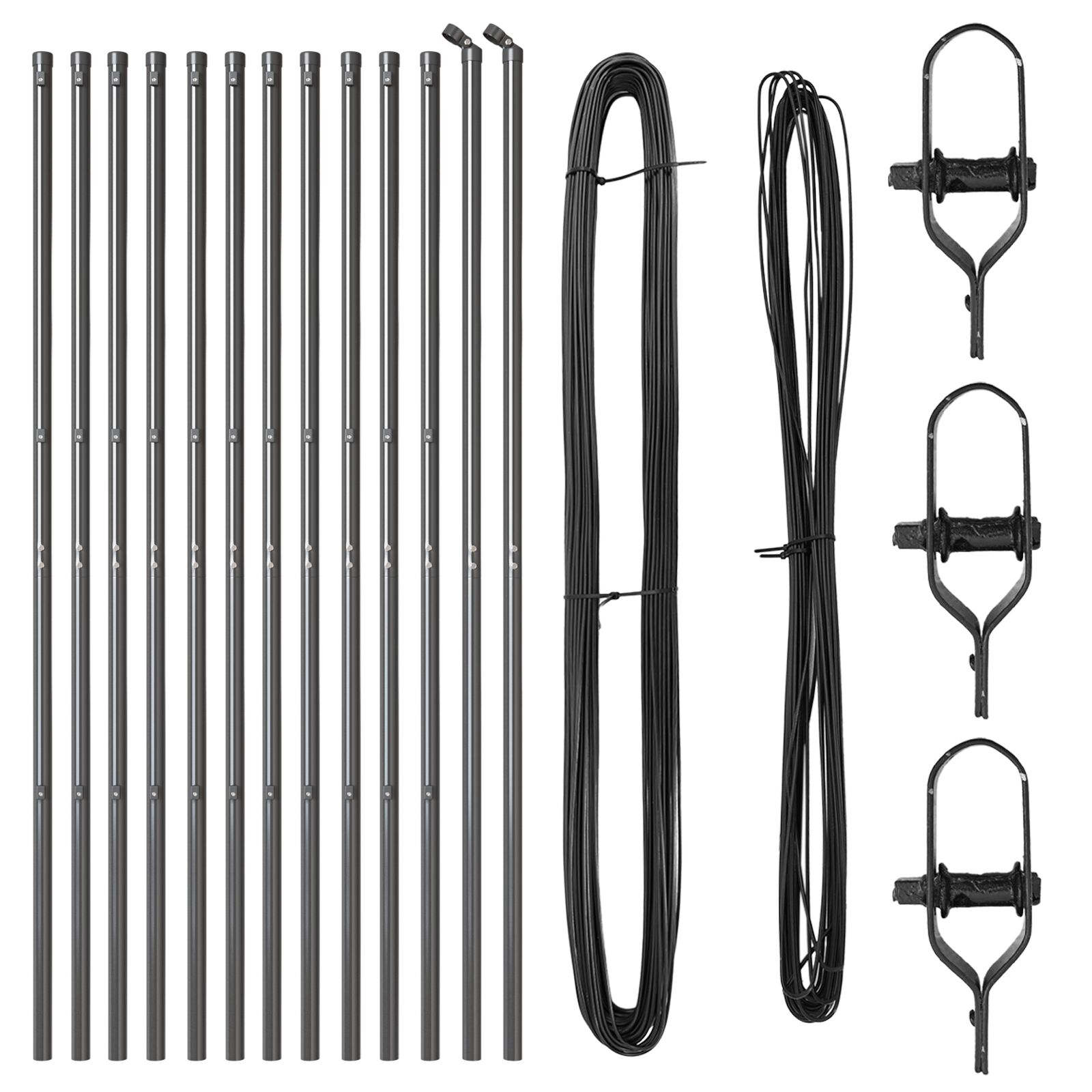 Plotové stĺpiky 13 ks Šedá Ø32 mm 190 cm Pozinkovaná oceľ 42004213