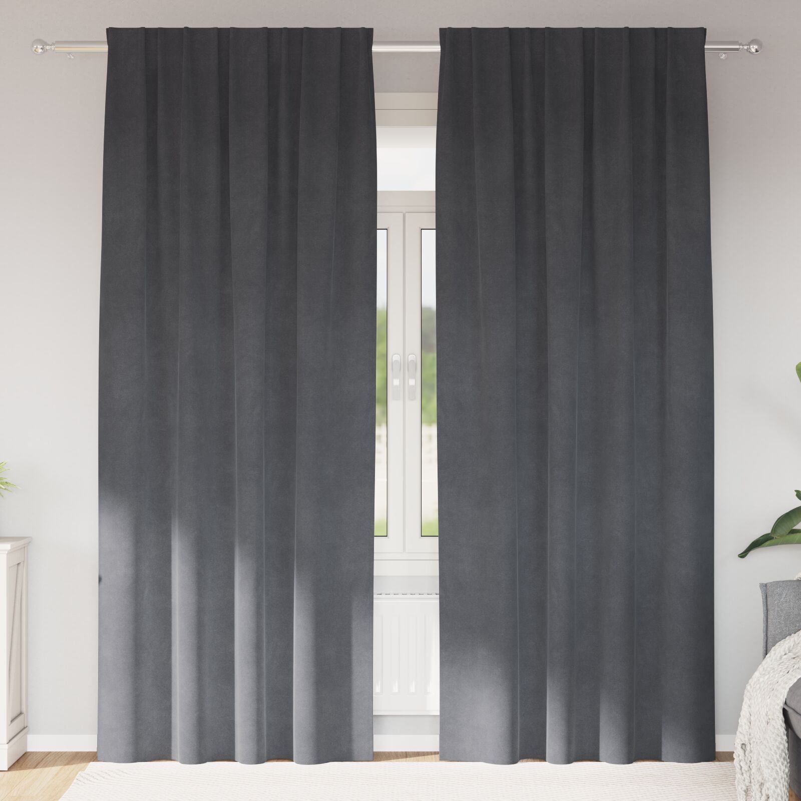 vidaXL Vorhänge Super hellgrau Polyester 140 x 260 cm Vorhänge