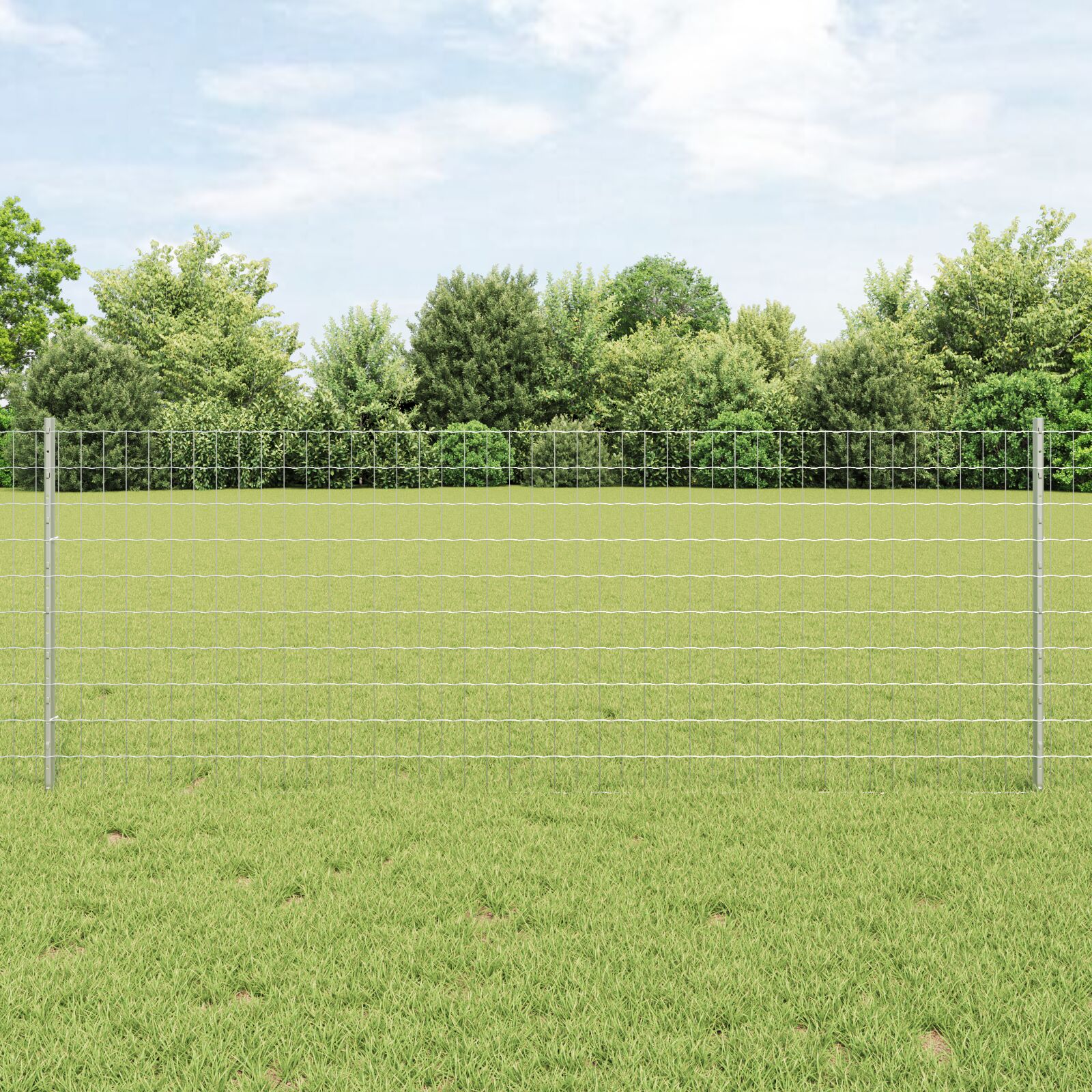 vidaXL Set ograde Set od 2 Pocinčano Pocinčani čelik 25 x 0.8 m
