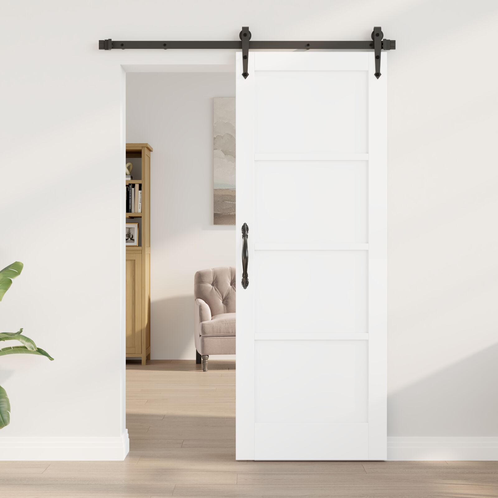 Indvendig Dør 'ORKDAL'Hvid 73.5x198.5x4 cm Massiv Træfyr