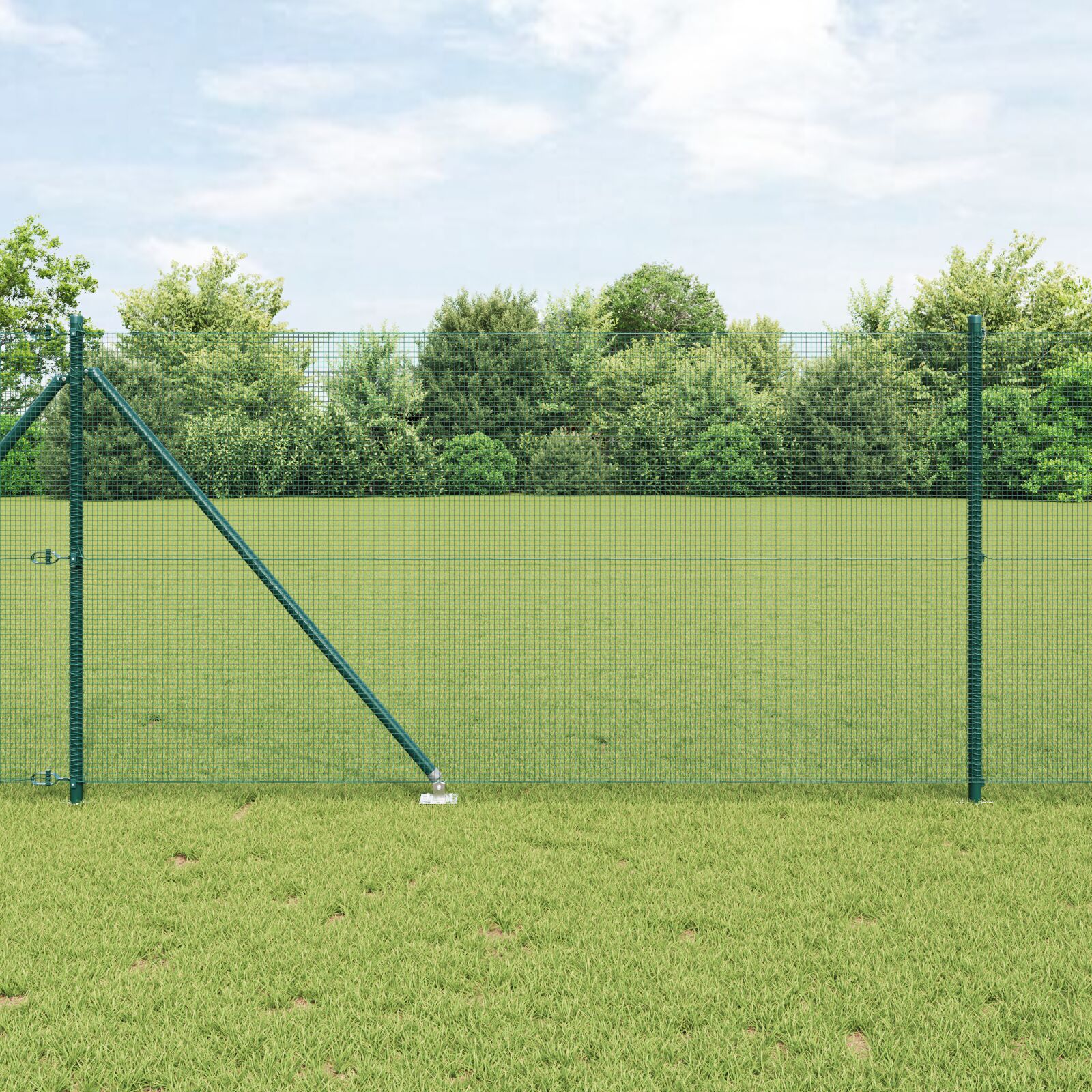 vidaXL Zavarena Ograda s 13 Cijevima Zelena 1x50 m Čelik