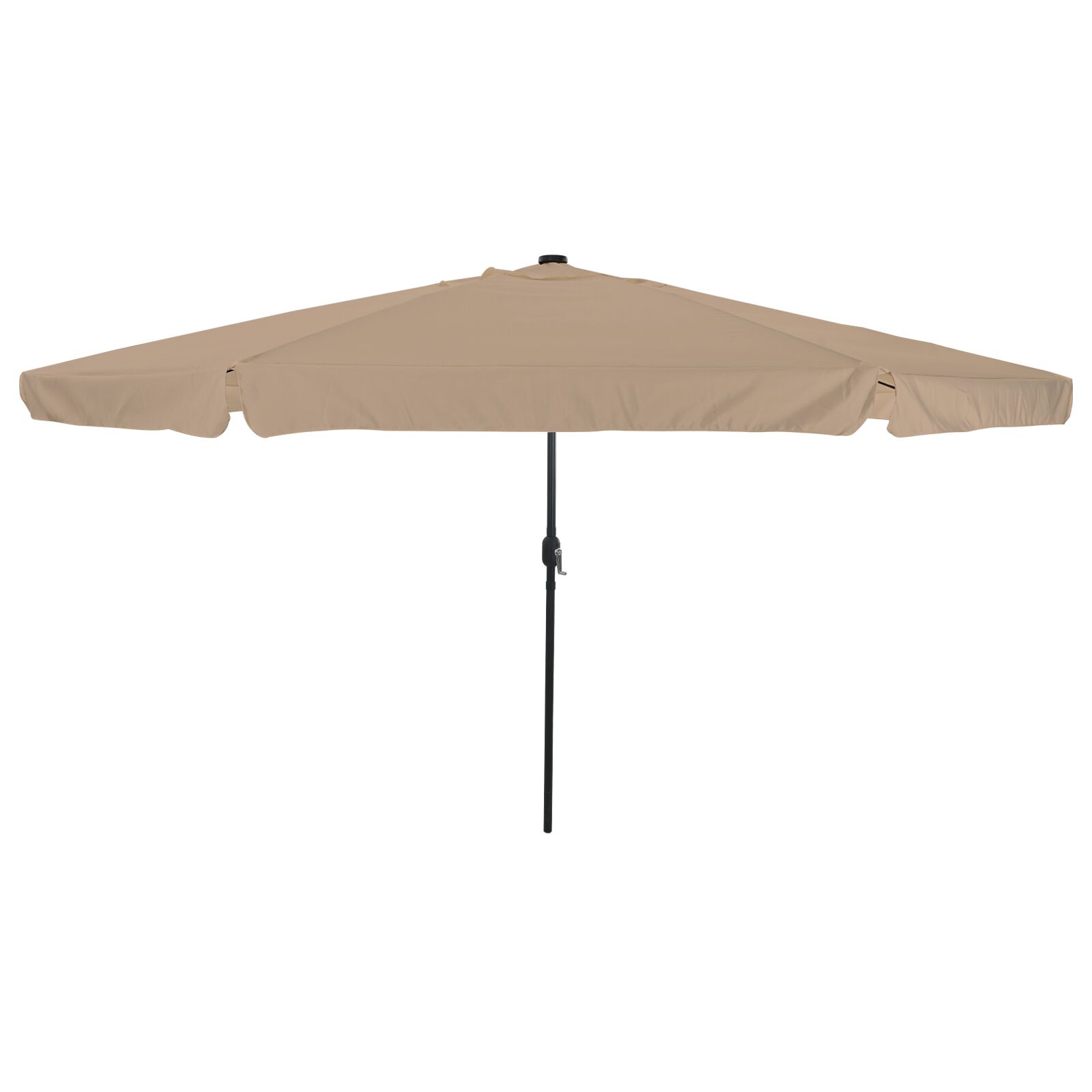 Vrtni suncobran s LED svjetlom ø395x245 cm taupe
