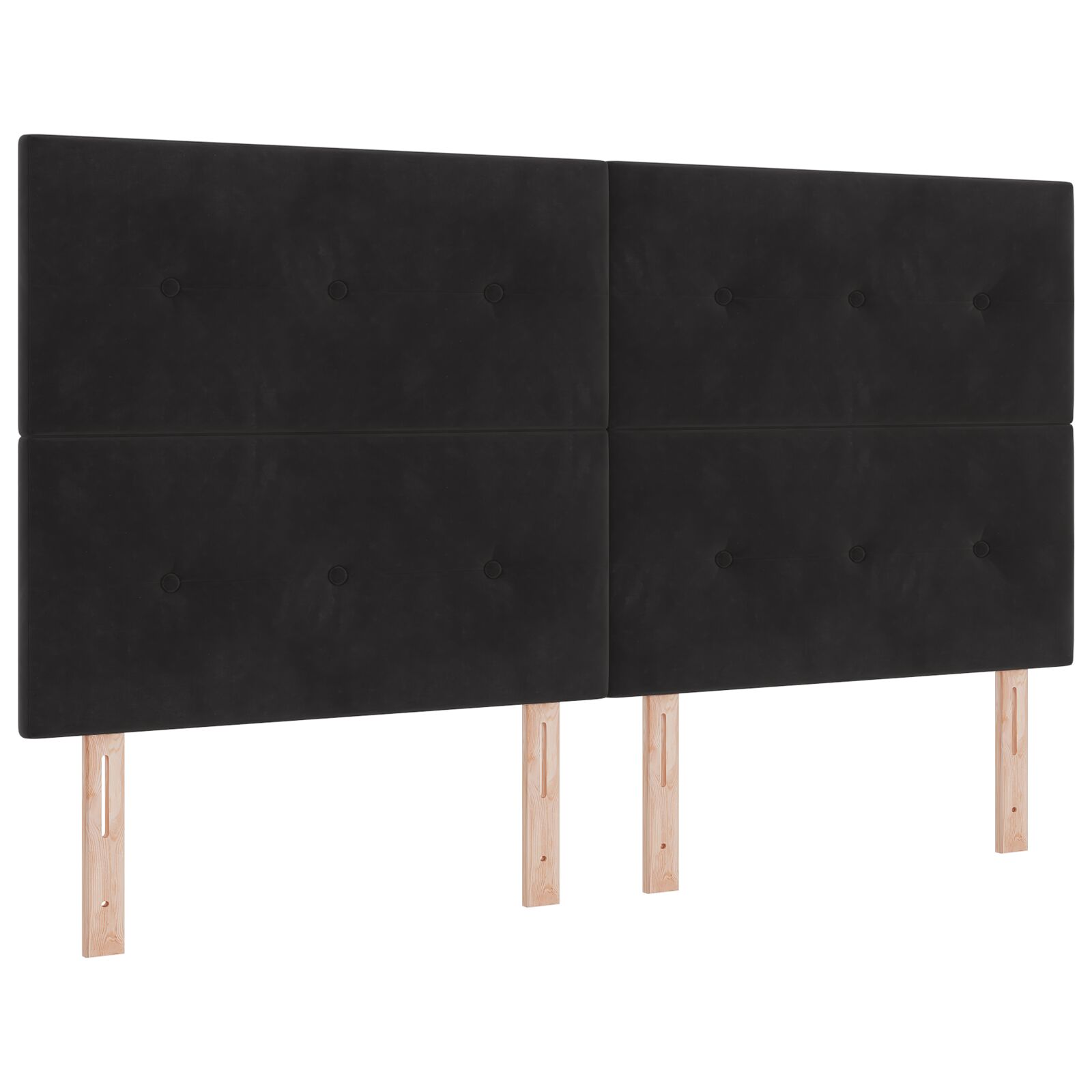 Hovedgavl Knap-Quiltet Sort 180 cm Fløjl