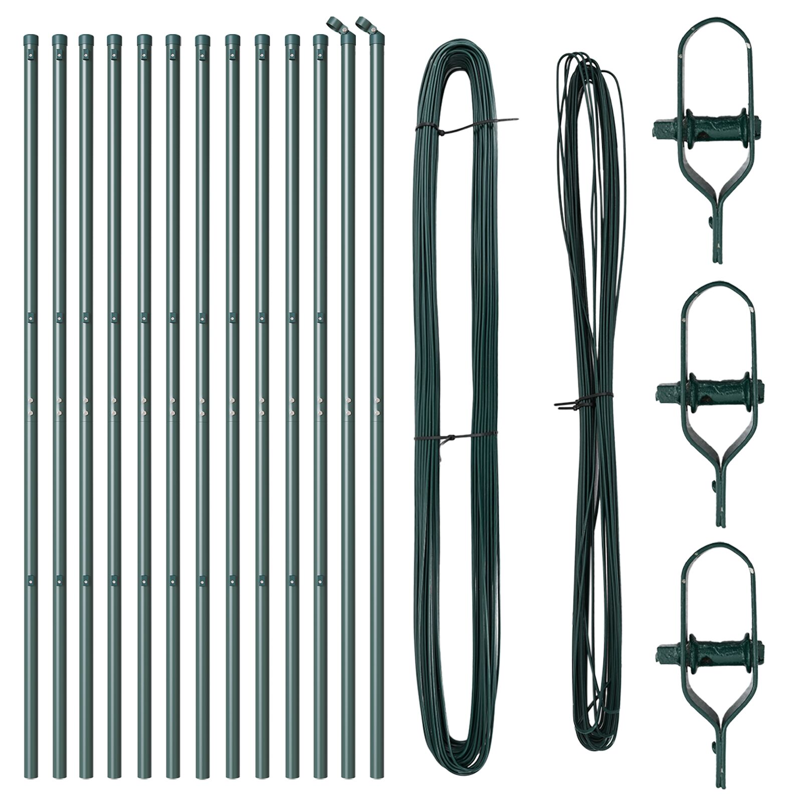 Plotové stĺpy 13 ks Zelené Ø32 mm 190 cm Pozinkovaná oceľ 42004197