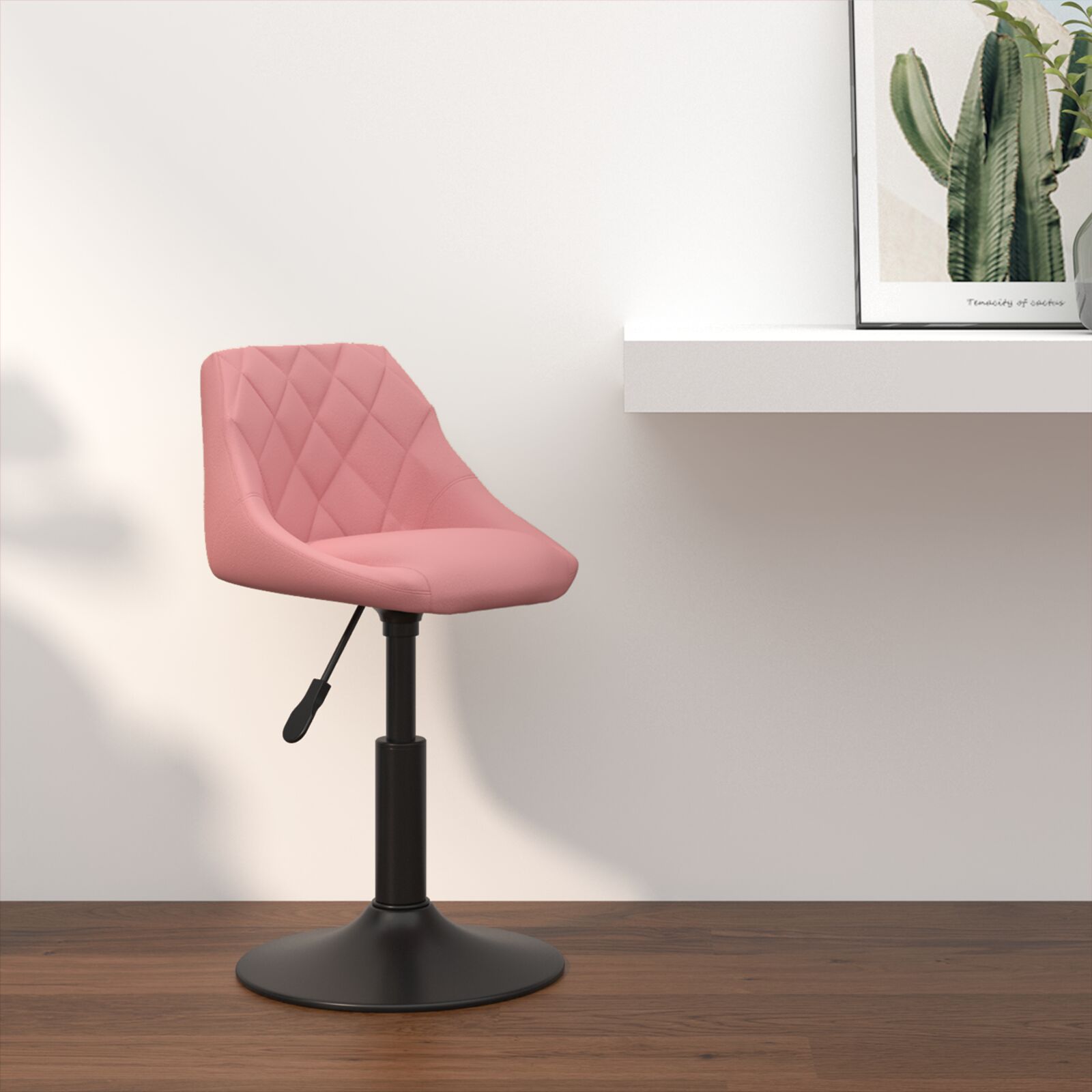vidaXL Barstuhl Rosa Kunstleder Mittel Rund Modern Ergonomisch