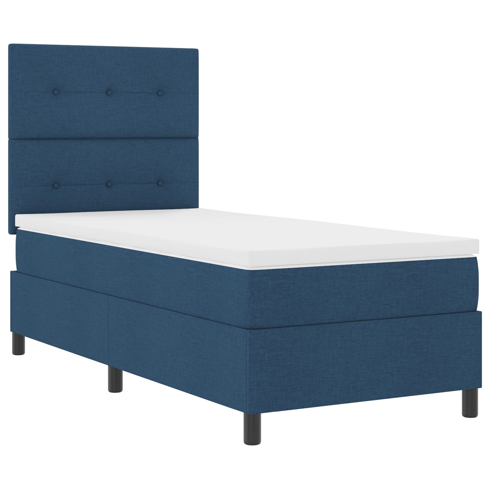 Box spring ágy matraccal kék 100x200 cm szövet 