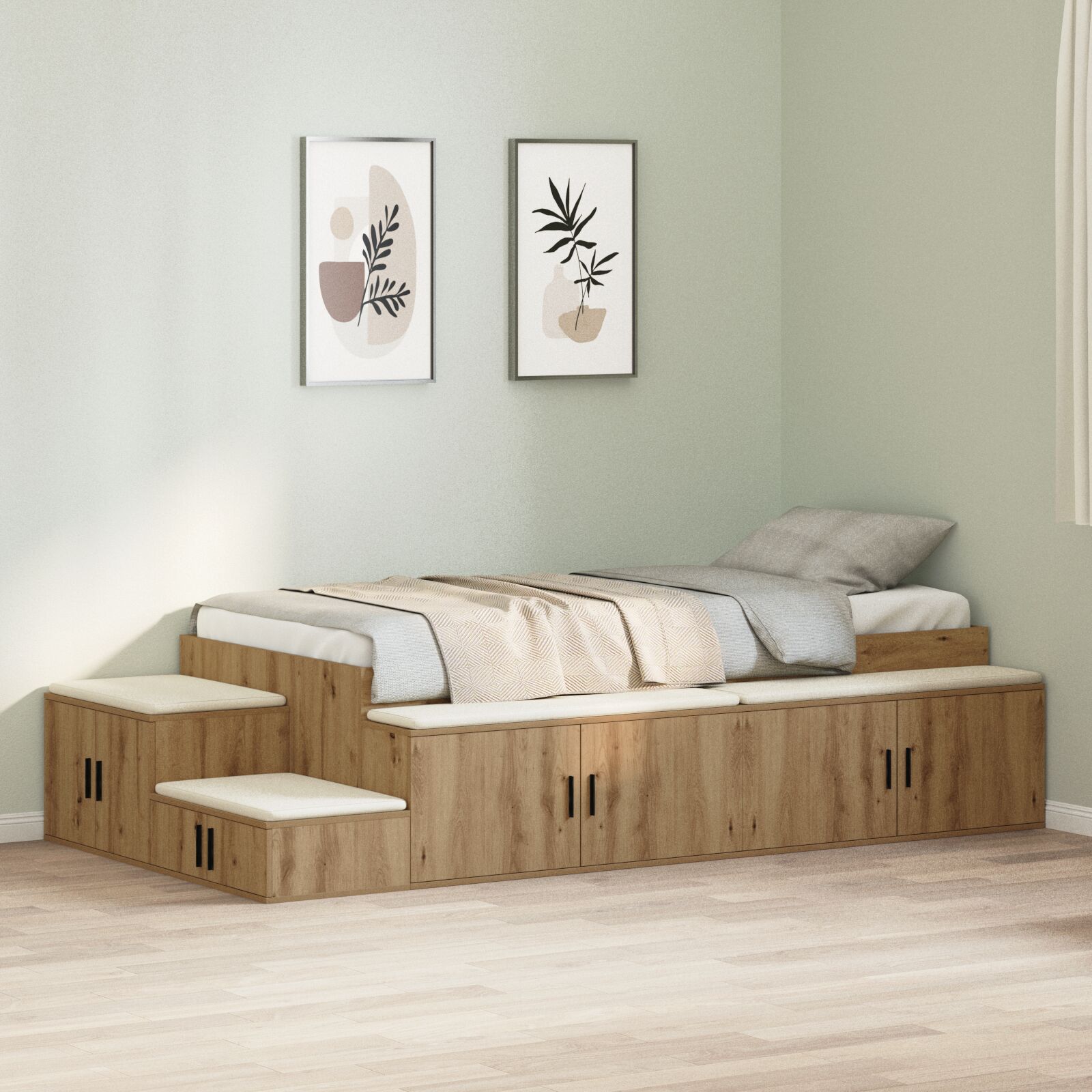 Krevet za skladištenje Hrast Konstruirano drvo 75 x 190 cm