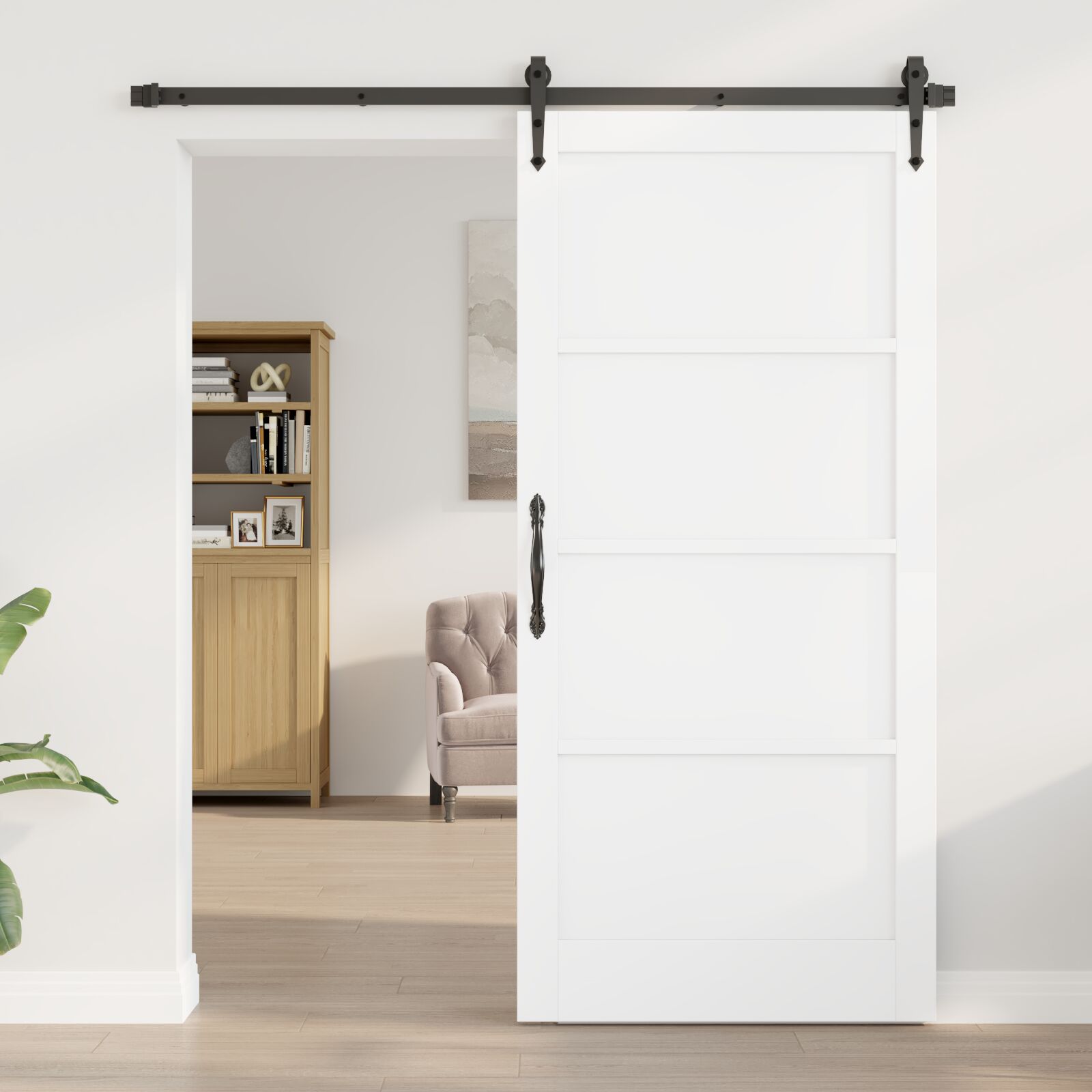 Indvendig Dør “ORKDAL” Hvid 93x202x4 cm Massiv Træ Fyr