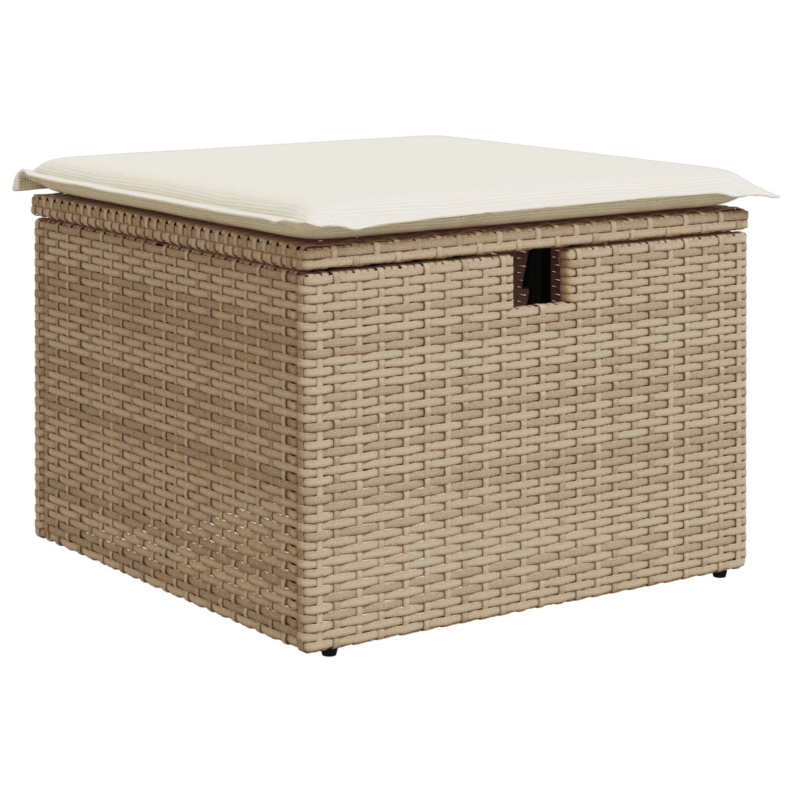 vidaXL 4-delige tuinsofa set met kussens beige poly riet - Afbeelding 6
