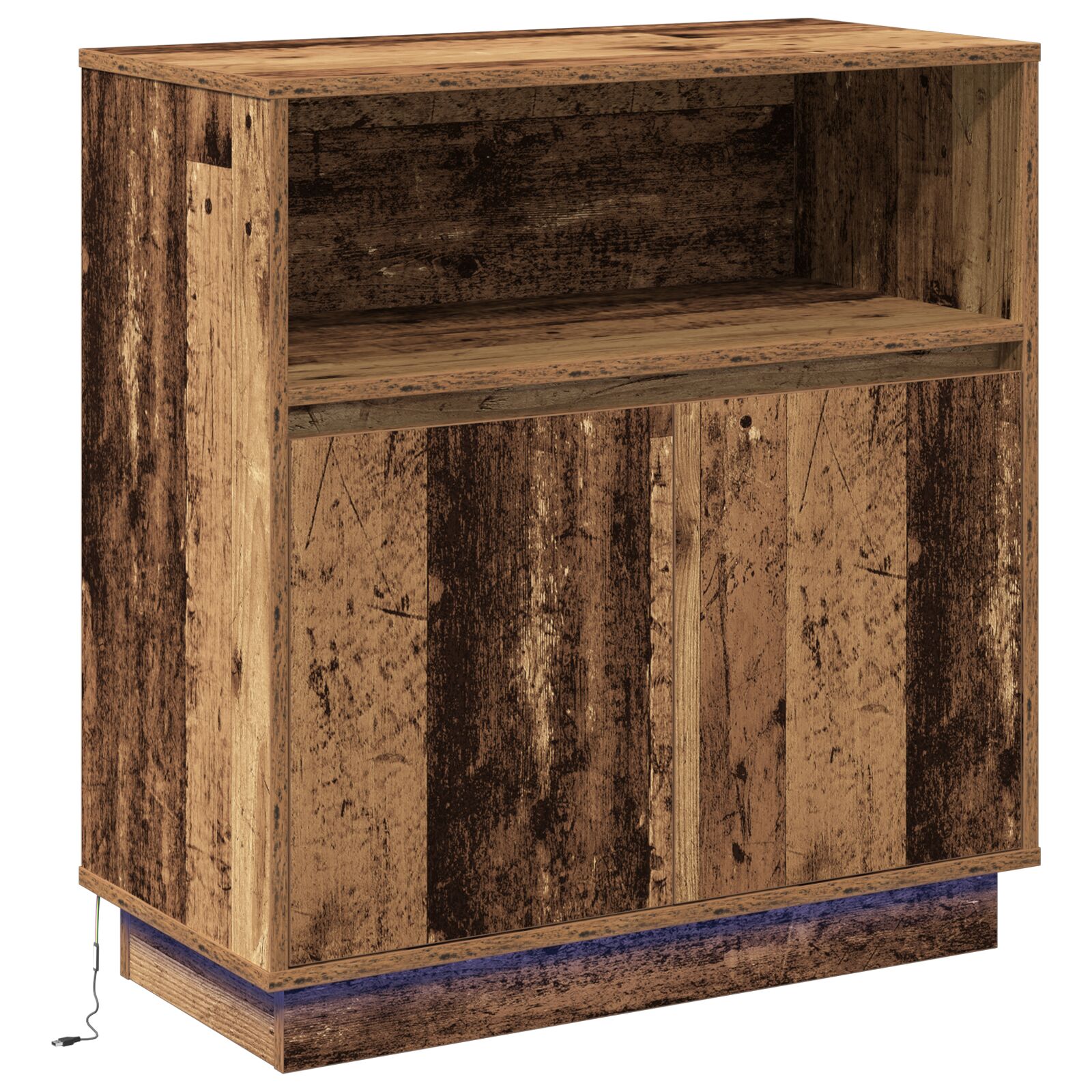 Sideboard s LED-om Stari drveni 71x34,5x75 cm Izrađeno od drva