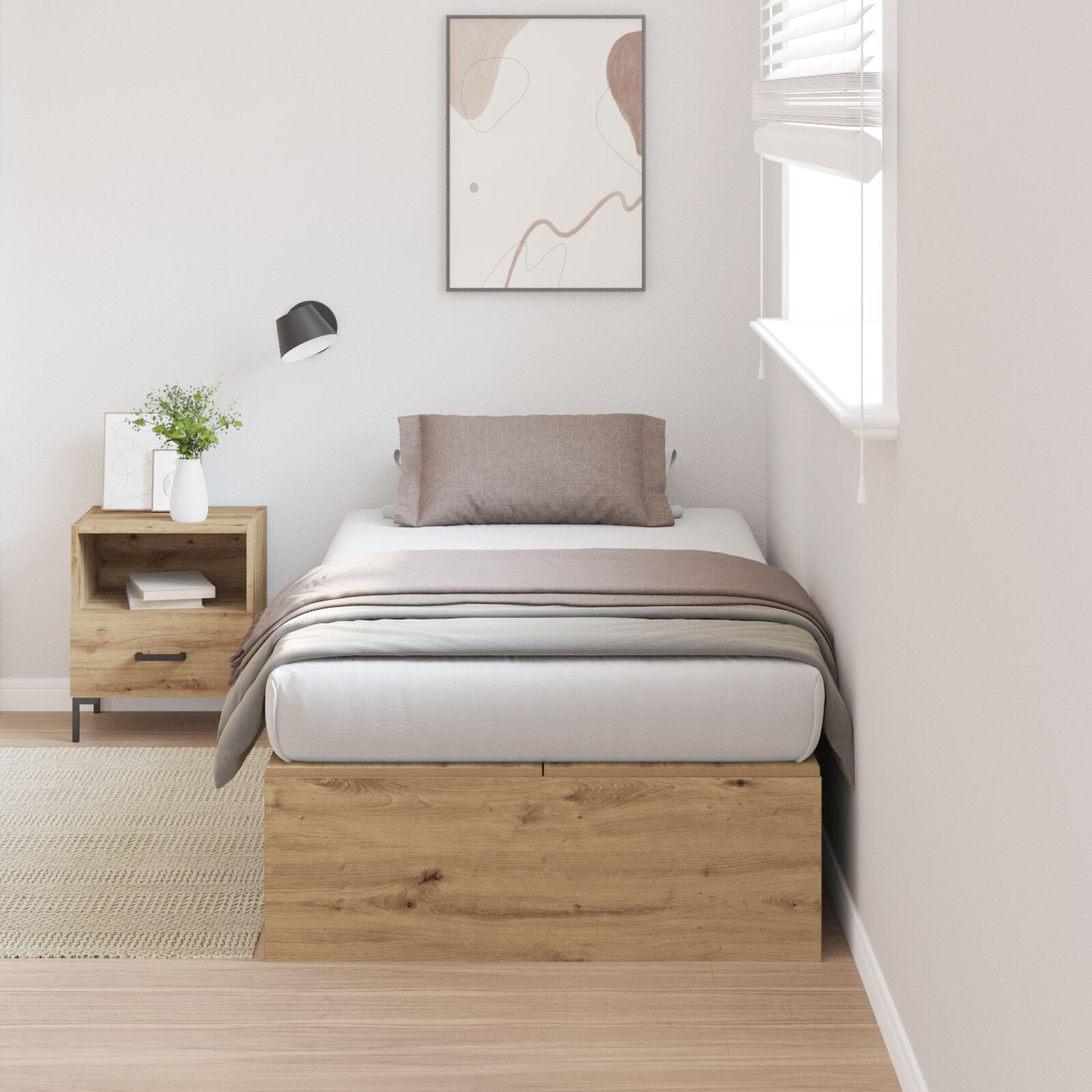 Hoiuvoodi Raam Artisan Oak 75x190 cm