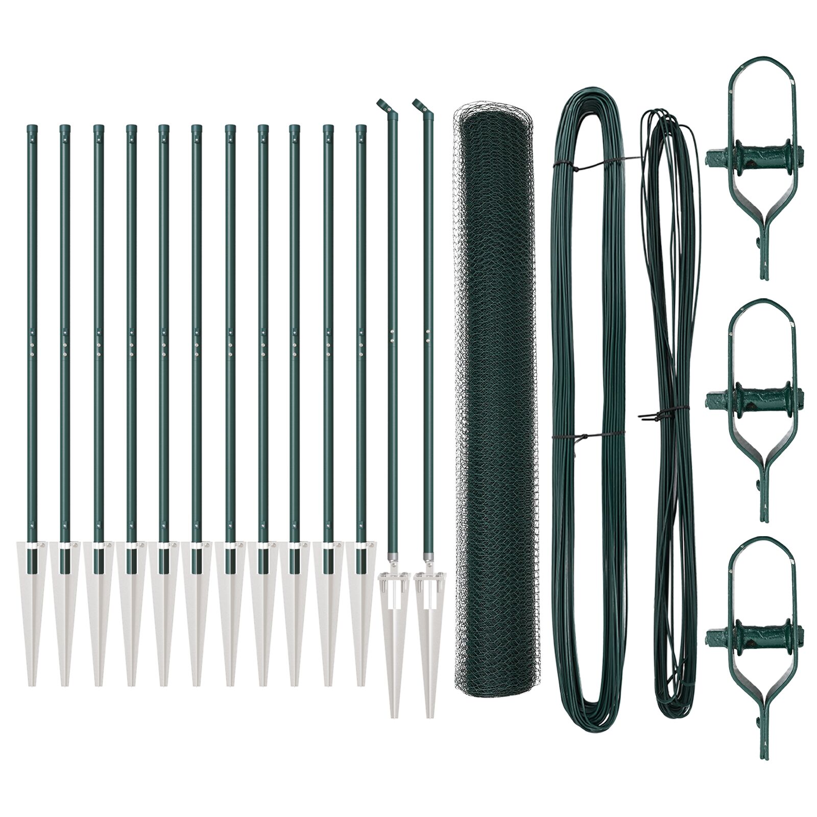 vidaXL set ograde set od 2 šumska zelena čelik s prahom 25 x 1 m