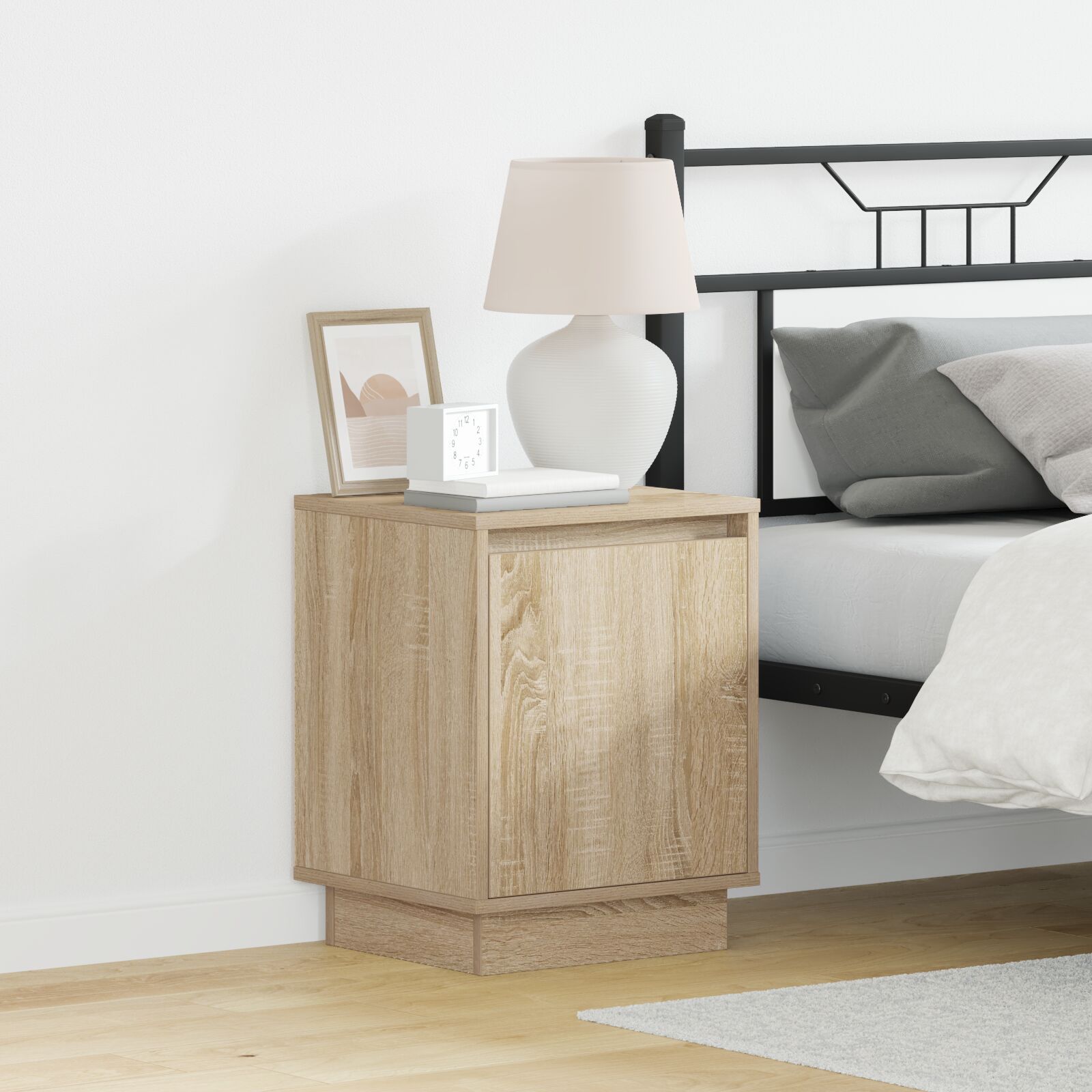vidaXL Nachttische Set aus 2 Sonoma Eiche Furnierter Holzwerkstoff