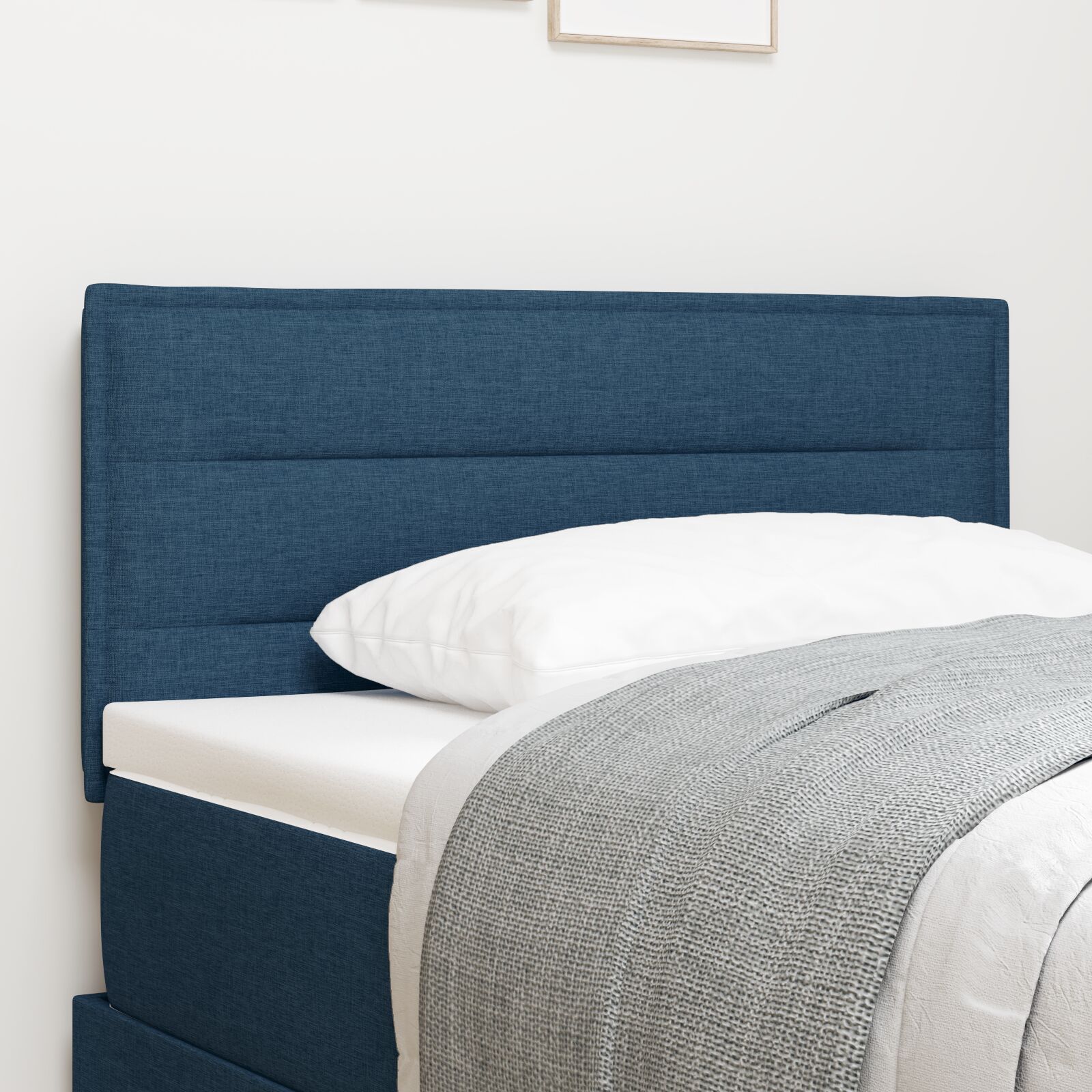 Senggavl med linjer Design Blå 90 cm Stof