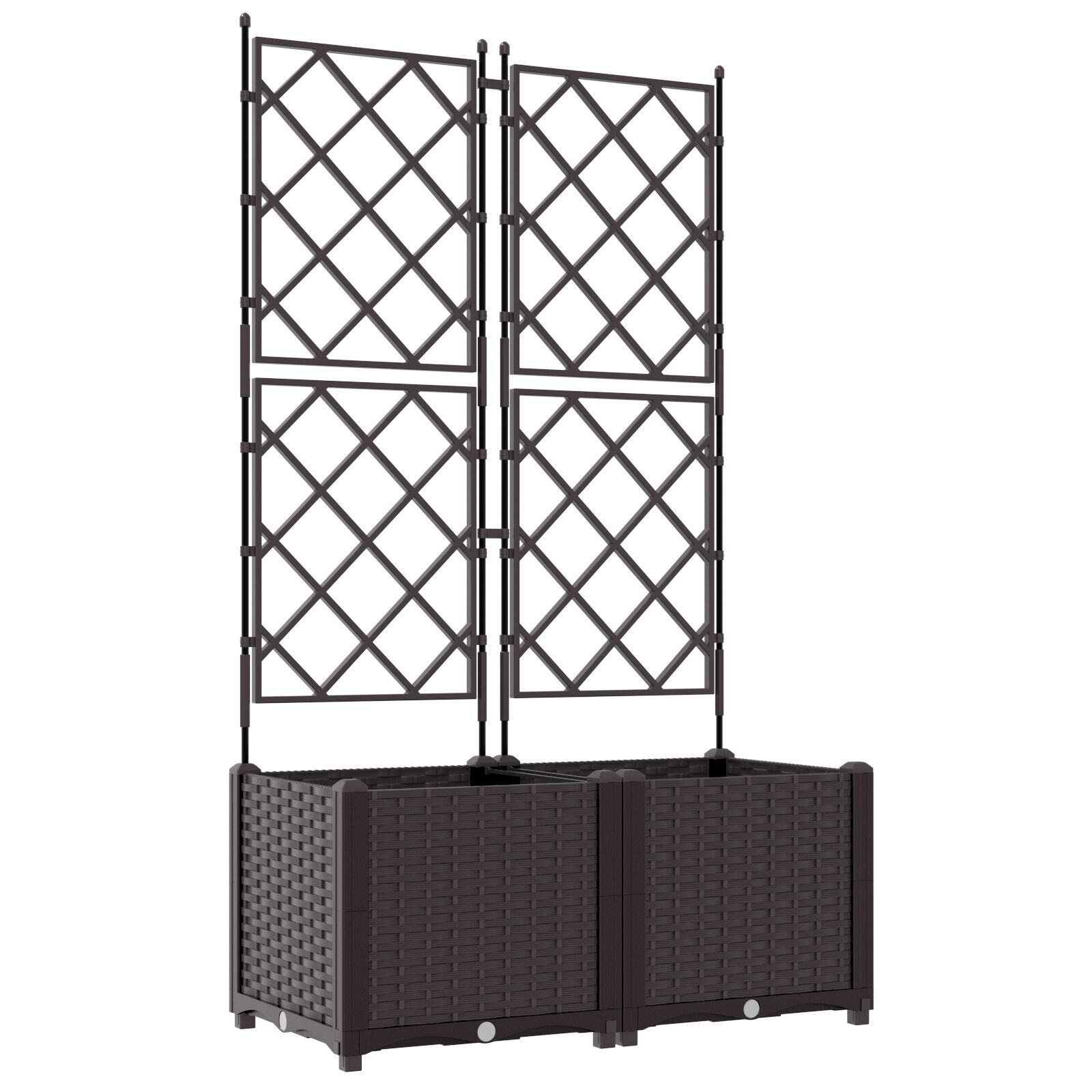 vidaXL Jardiniere cu Grădină și Trellis 2 piese Maro 80x40x143 cm