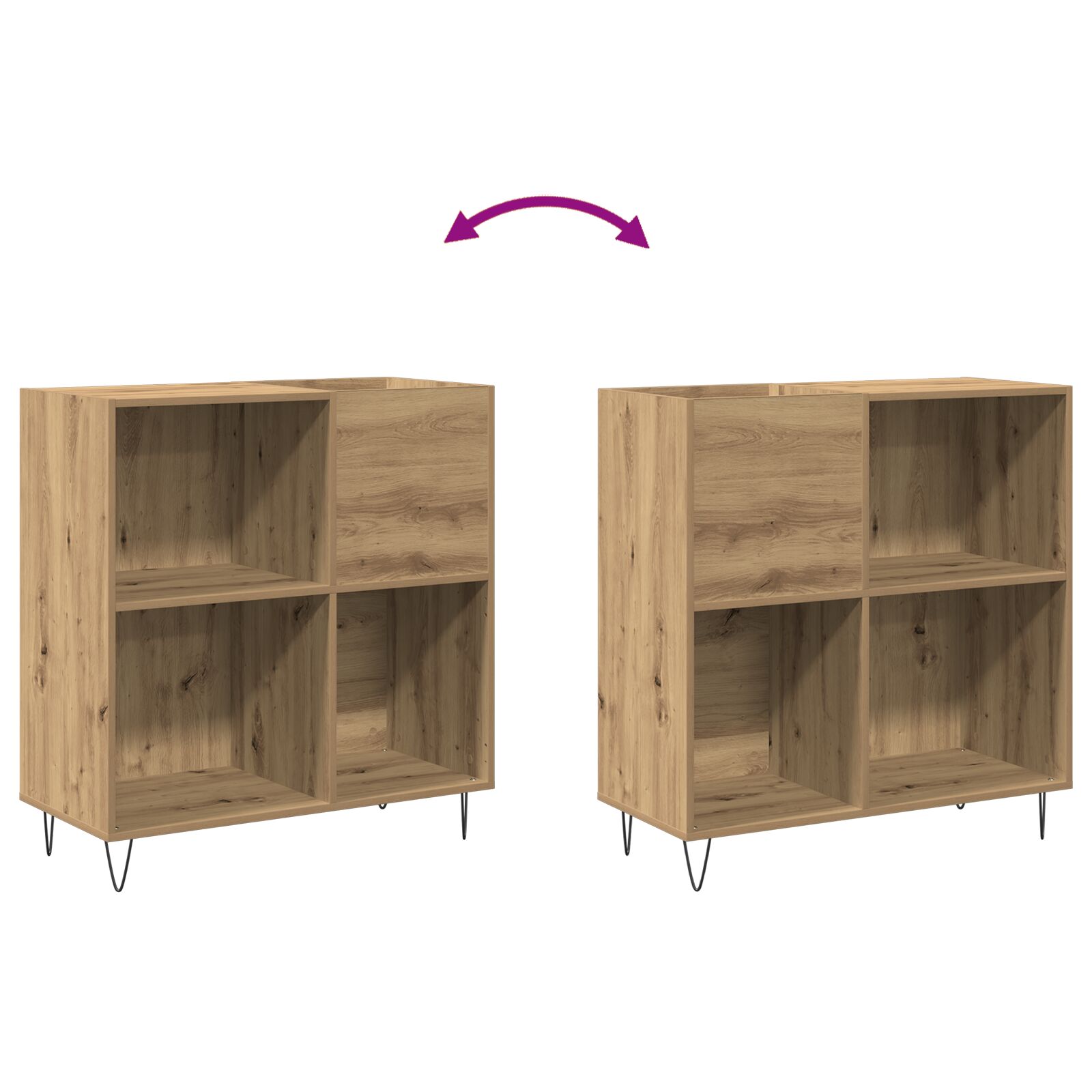 Record Cabinet Black 84.5x38x89 cm Engineered Wood vidaXL - Picture 39 of 117