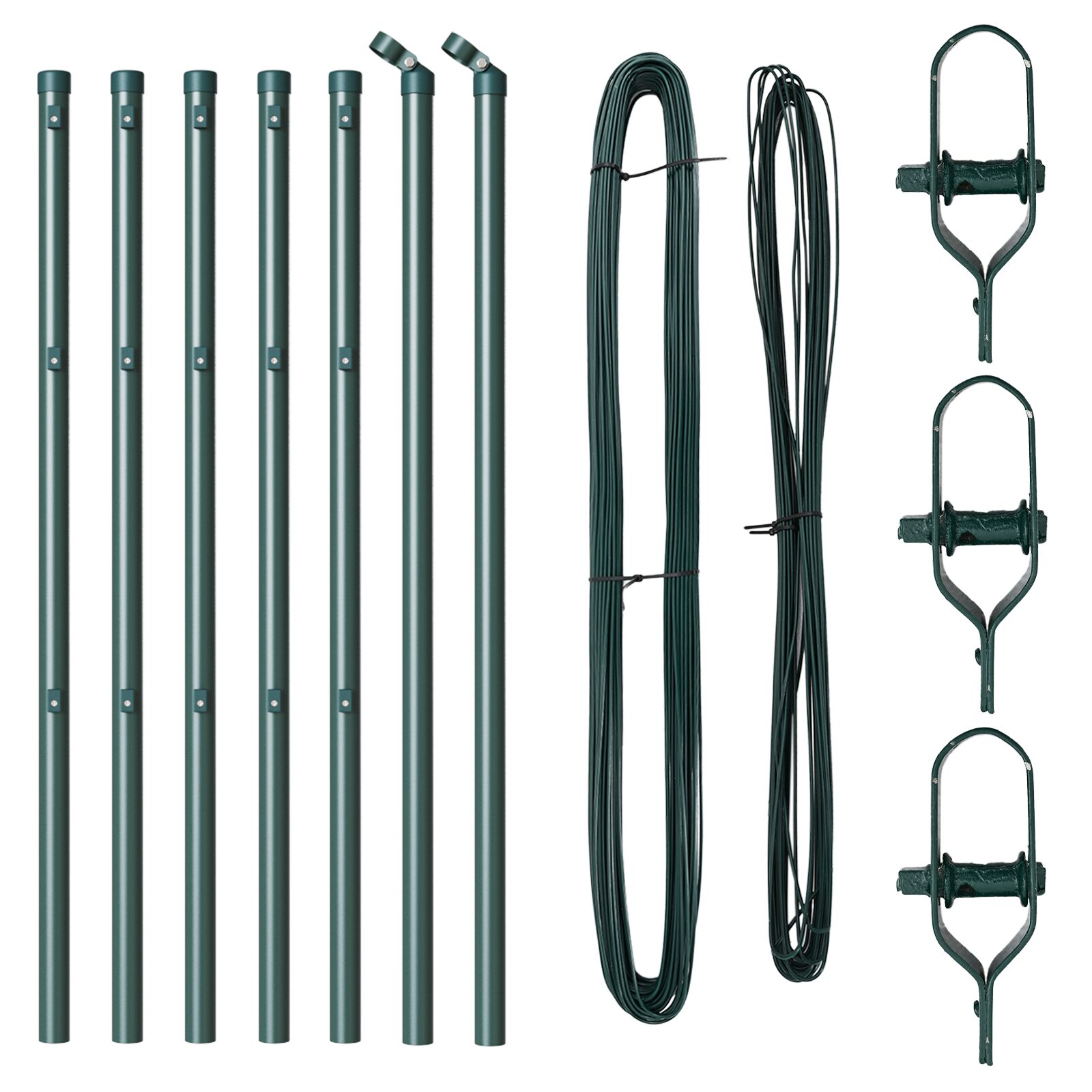 Plotové stĺpy 7 ks Zelené Ø32 mm 120 cm Pozinkovaná oceľ 42004190