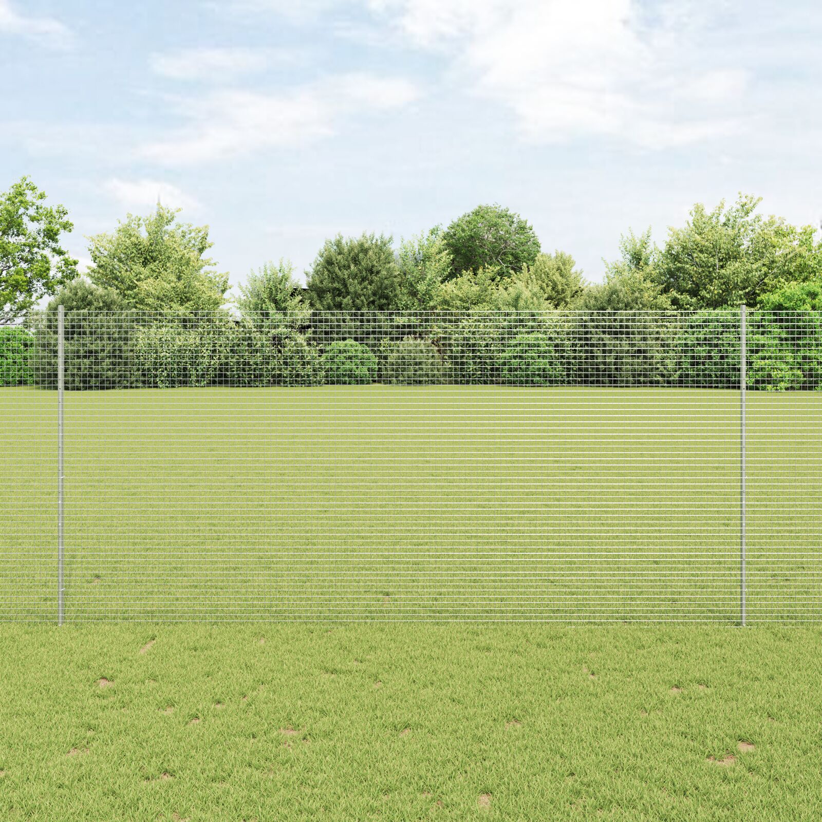 vidaXL Zavarena žičana ograda s 44 U nosača Siva 1.4x50 m Čelik