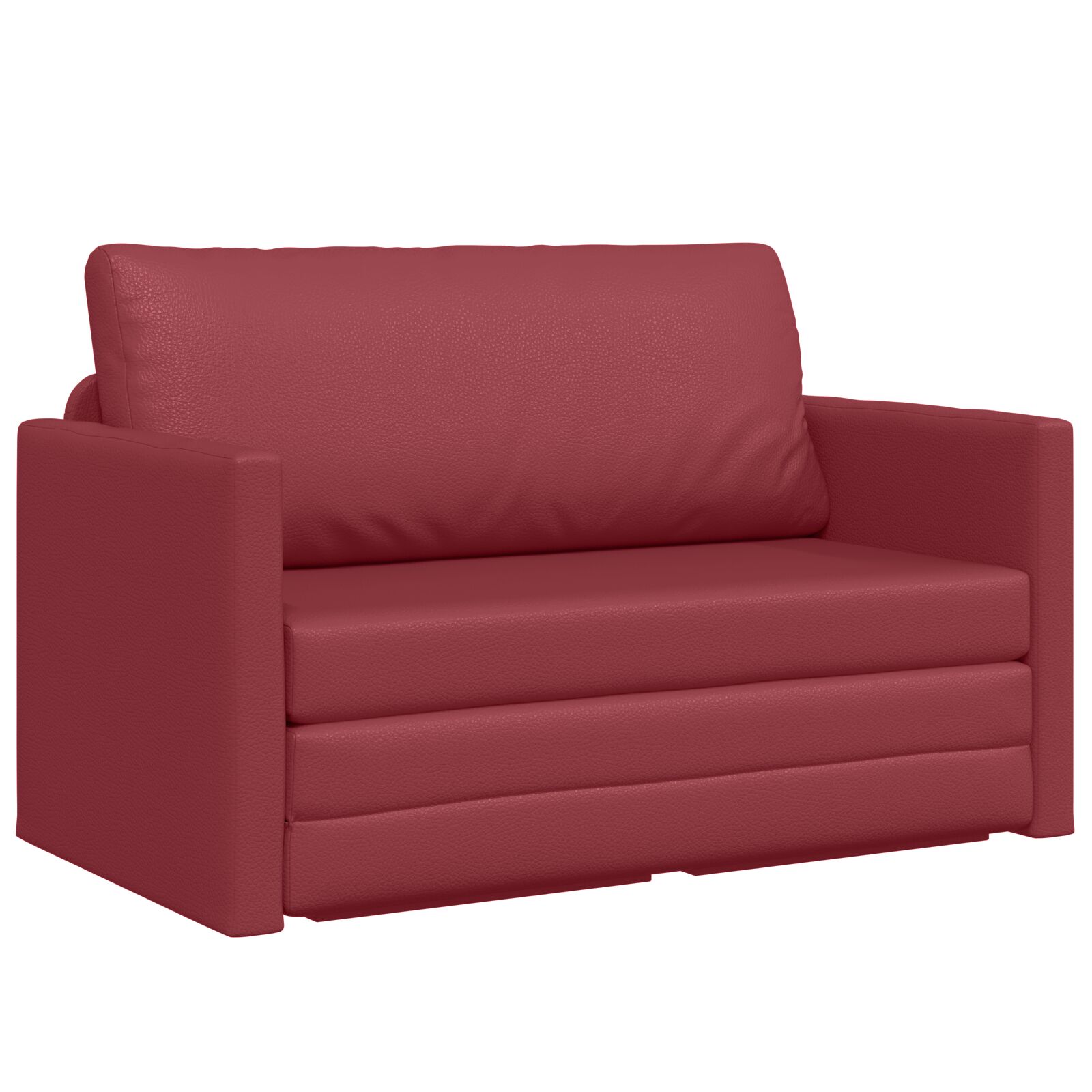 vidaXL Sofa na podu krevet 2-u-1 vinocrvena 124x71x78 cm Umjetna koža