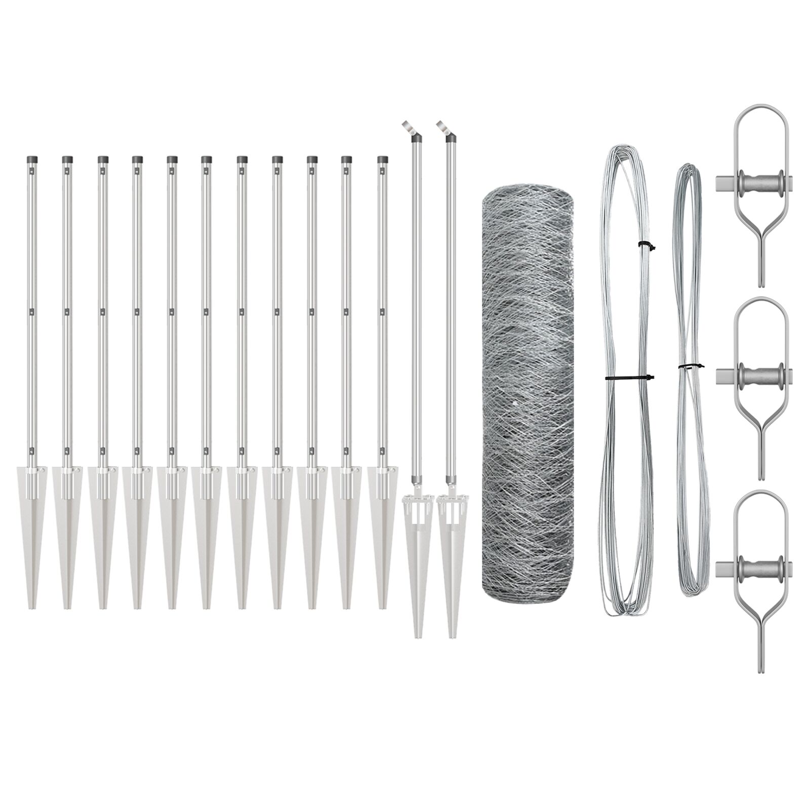 vidaXL Set ograde Set od 2 Pocinčani metal Pocinčani čelik 25 x 0.5 m