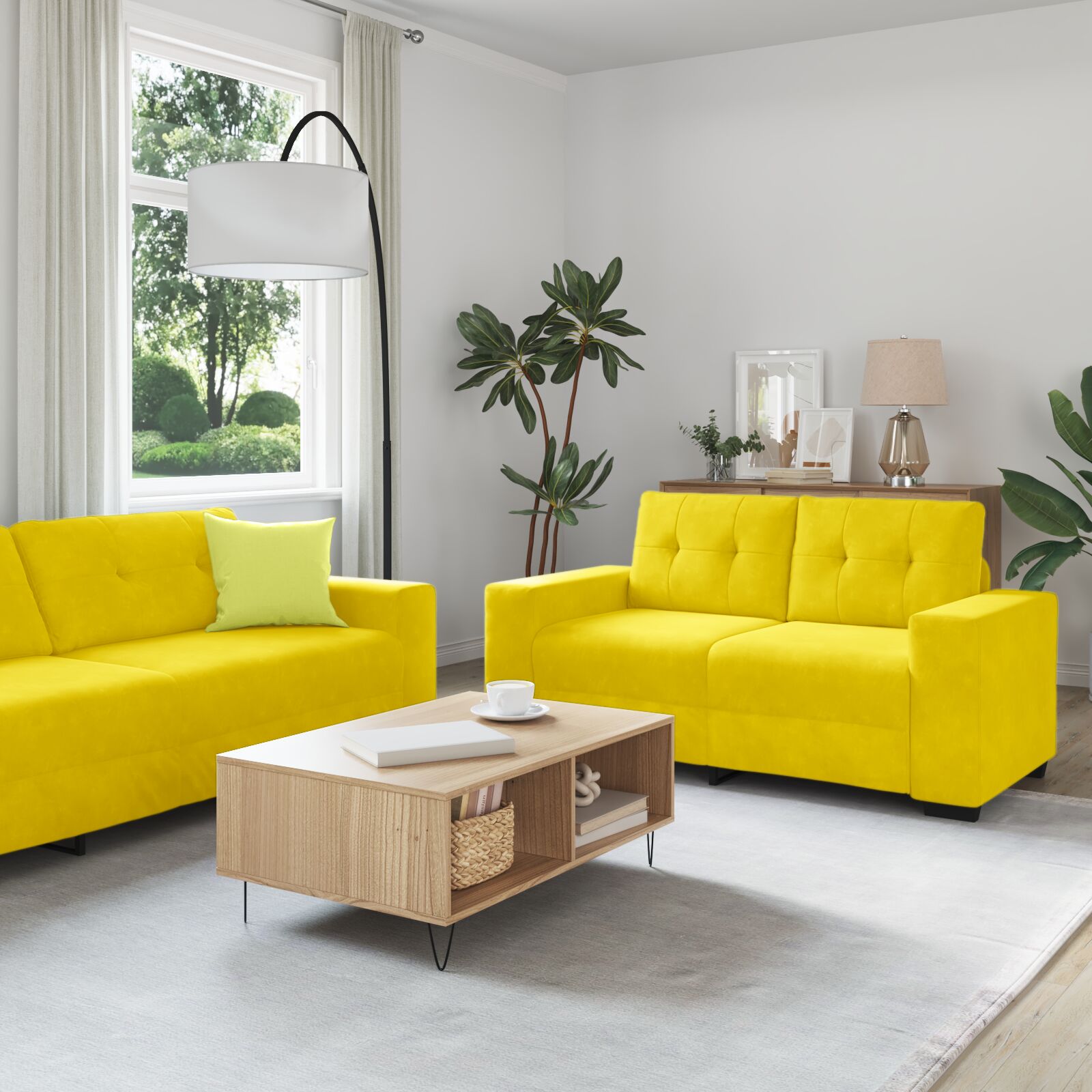 vidaXL Sofa Set Set aus 3 Gelb