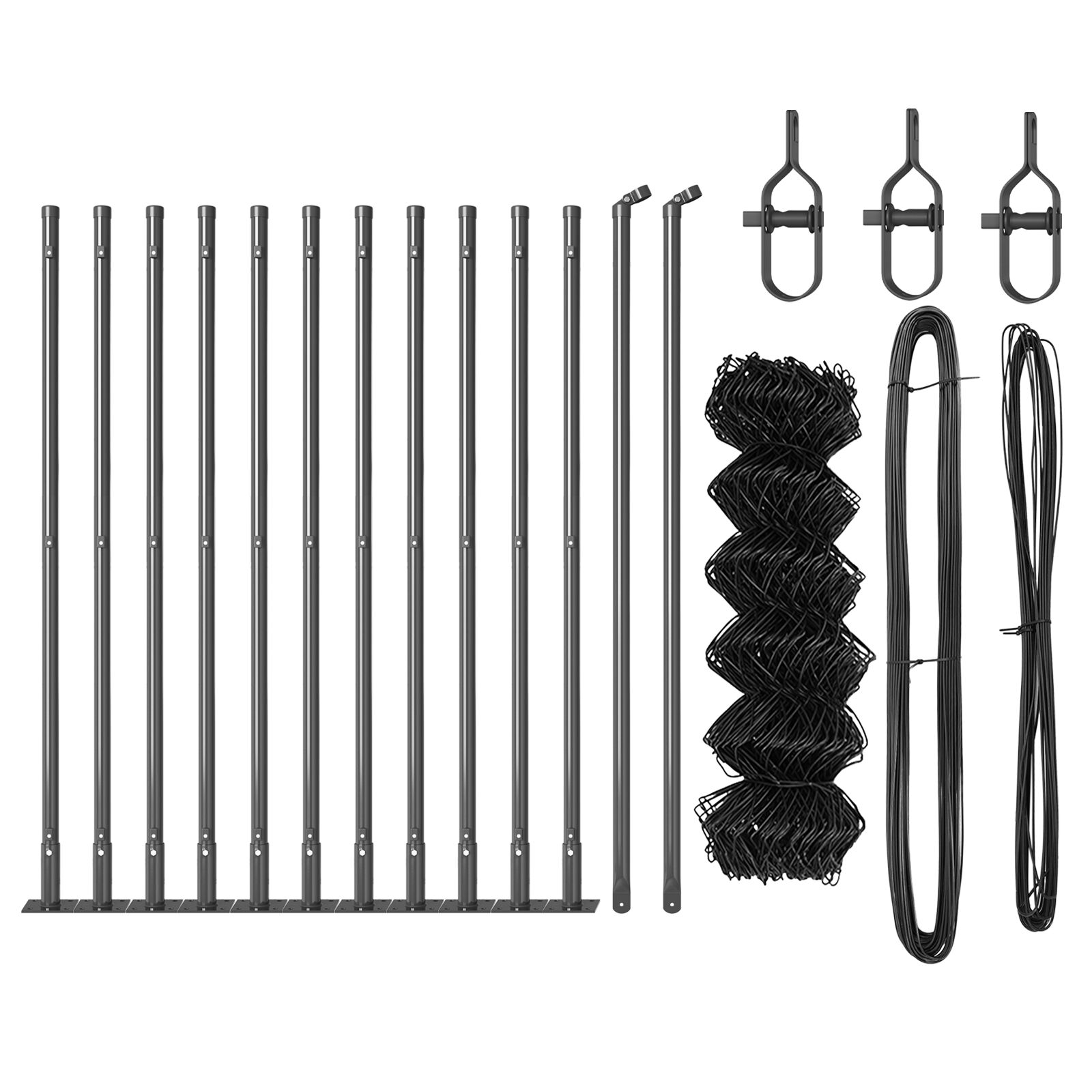 vidaXL Ograda od lanca s 13 postolja s flanšama 0.4x25 m Galvanizirani čelik