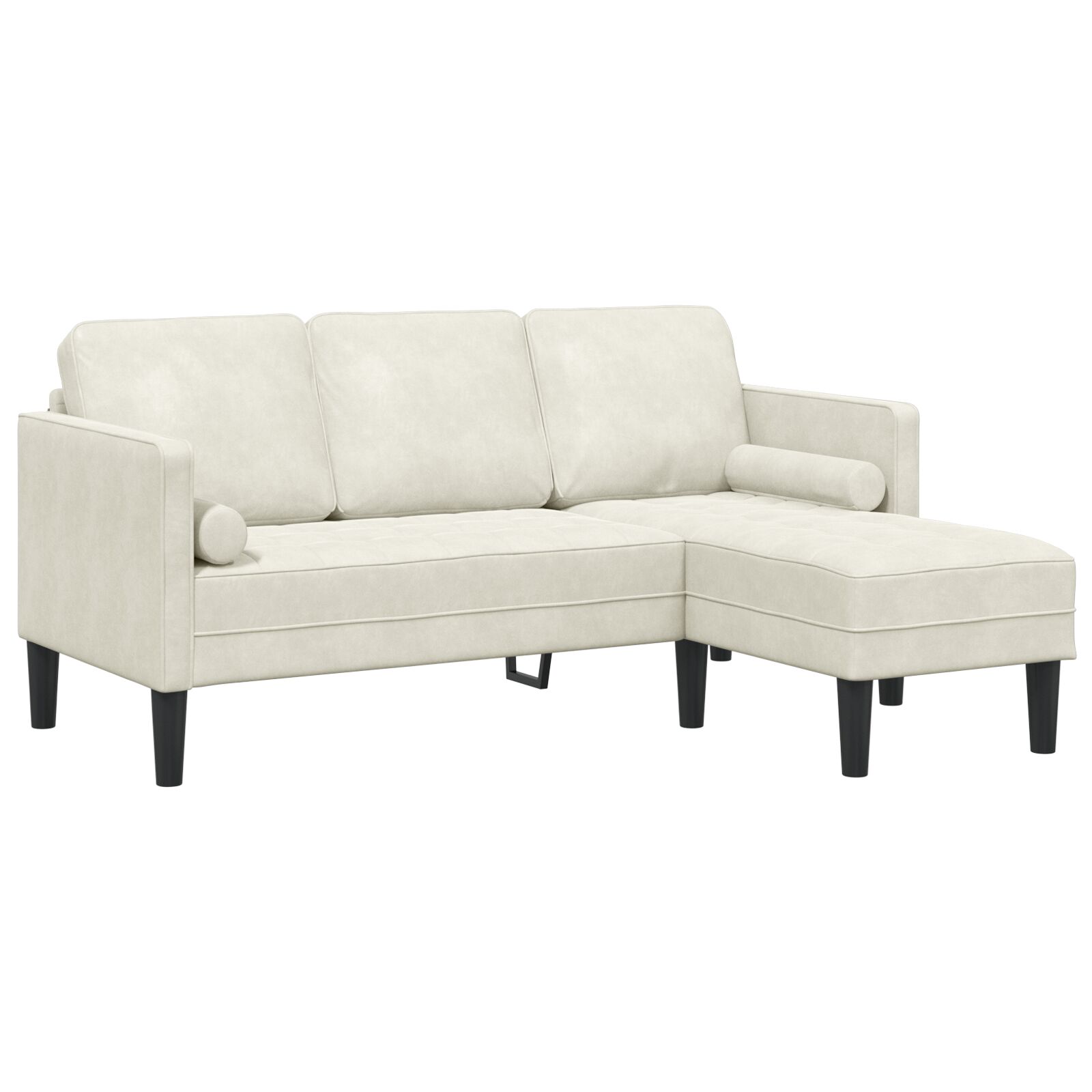 vidaXL L-kutna garnitura Krem 173x131x67 cm Velvet