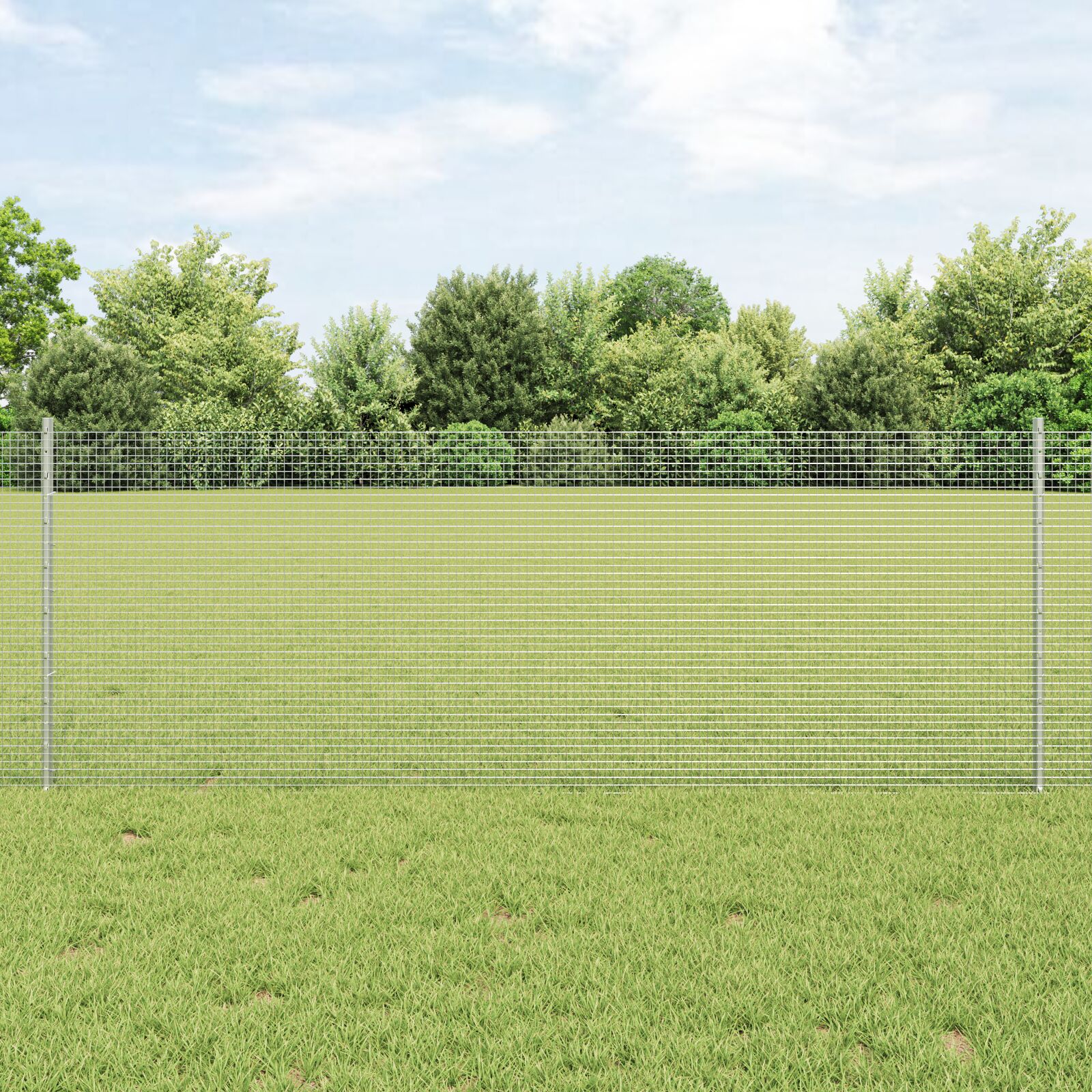 vidaXL Varena žičana ograda sa 44 U postova Srebrna 0.8x100 m Čelik