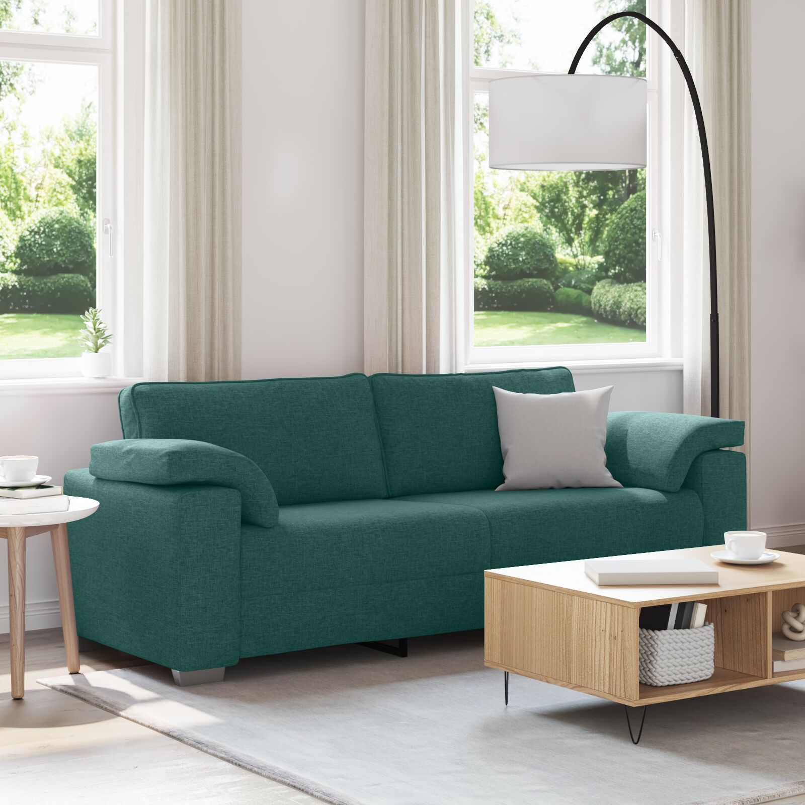 vidaXL Sofa Dunkelgrün Stoff Standard Rechteckig Modern