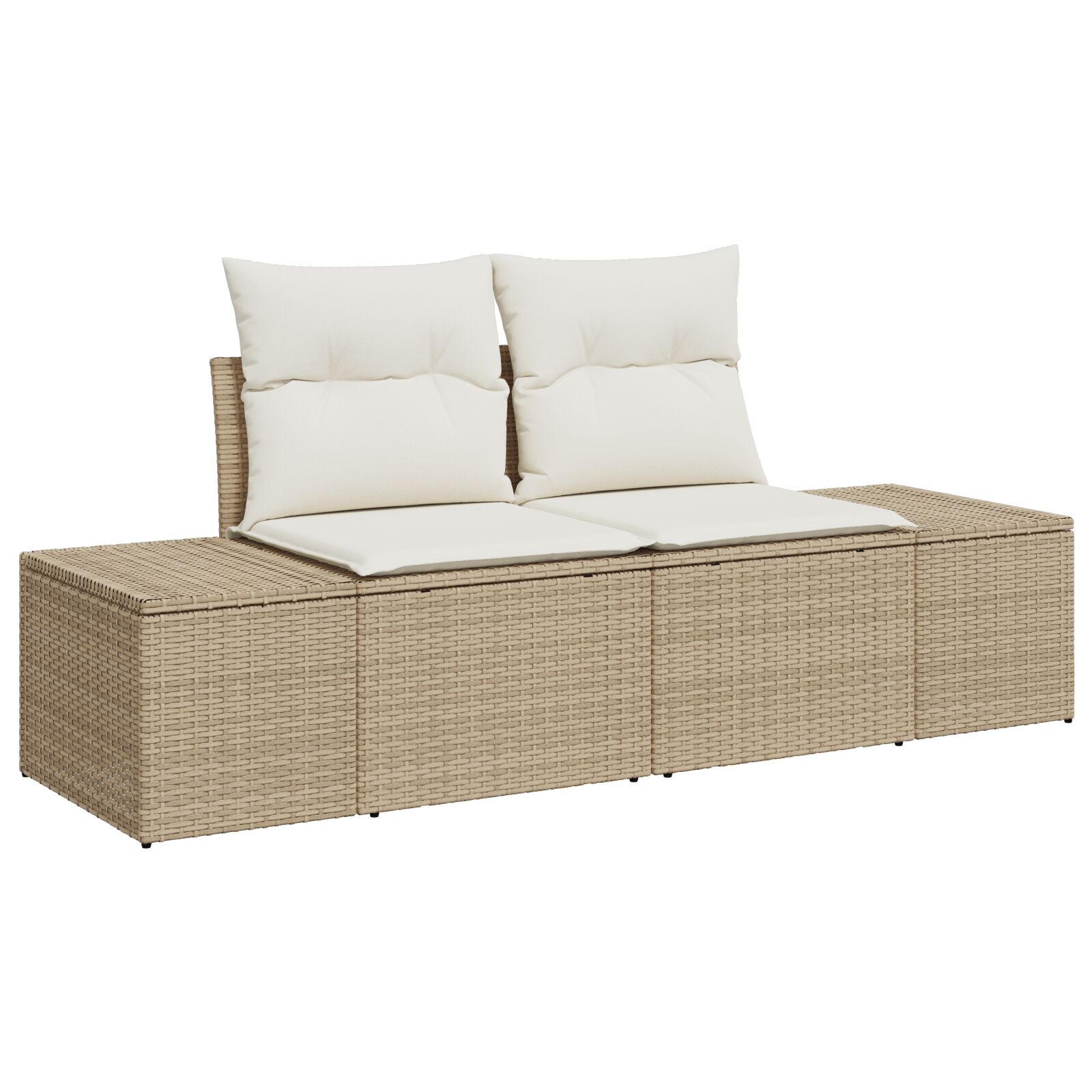 vidaXL 8-teiliges Garten-Sofa-Set mit Kissen in Beige, Poly-Rattan, Akazie
