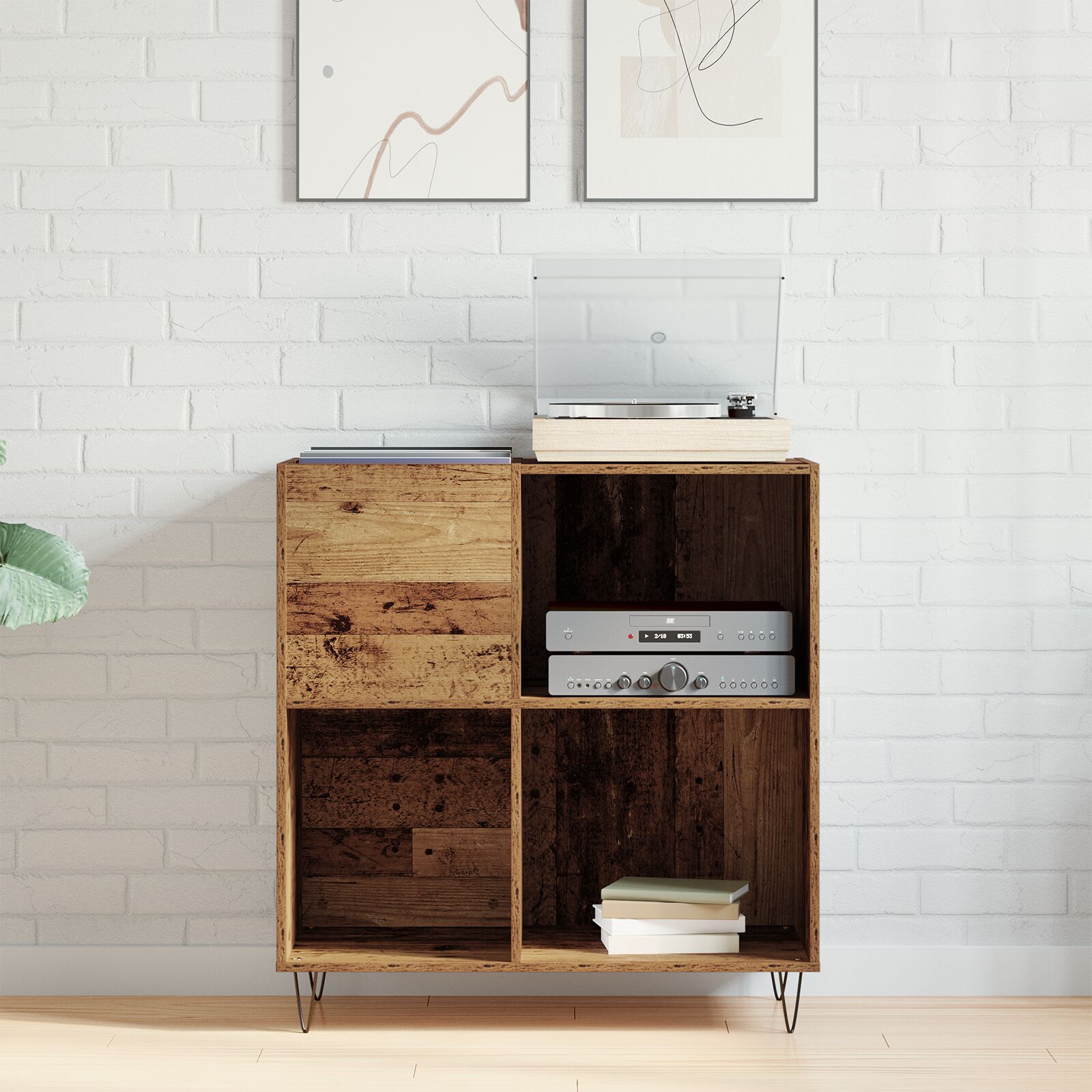 Record Cabinet Black 84.5x38x89 cm Engineered Wood vidaXL - Picture 14 of 117