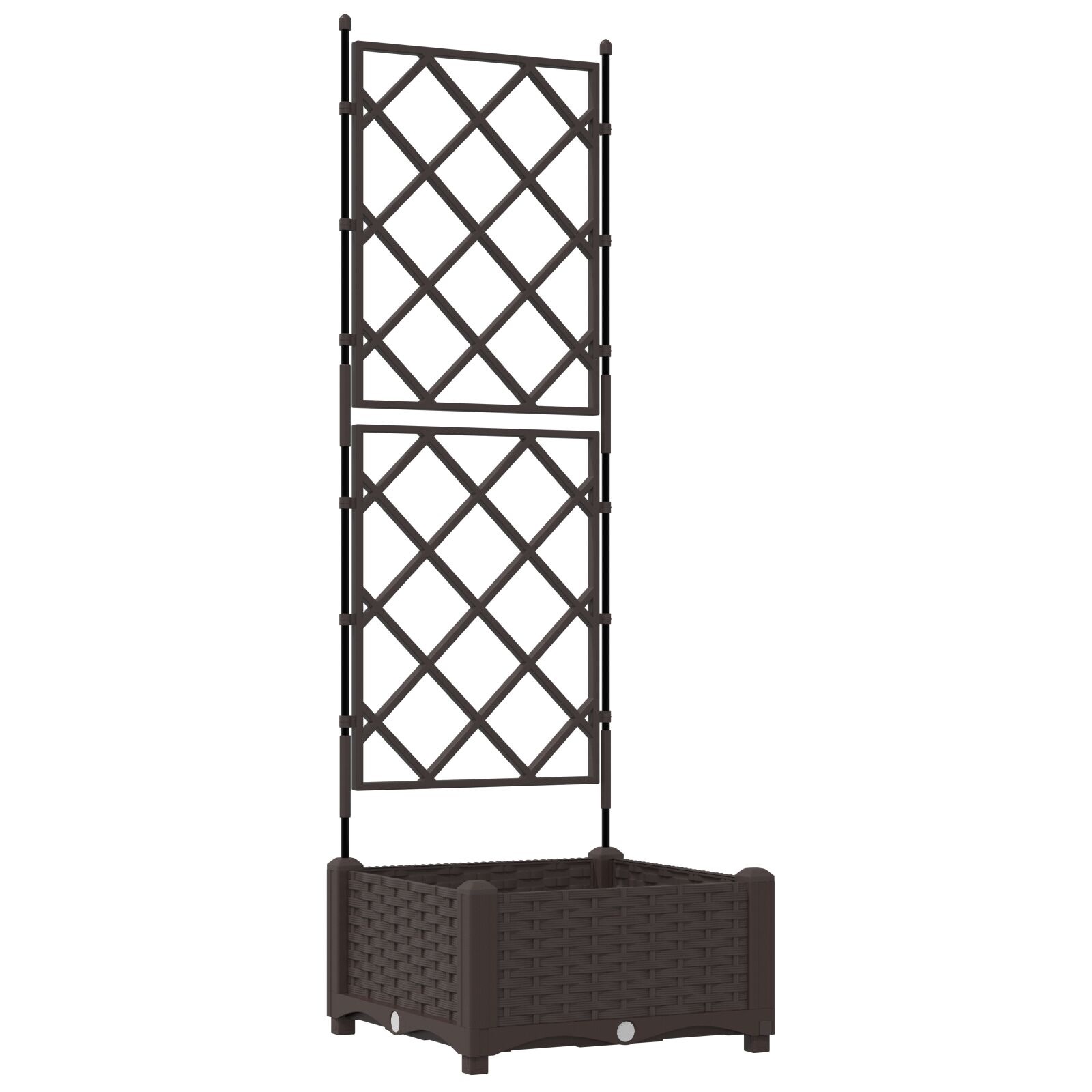 vidaXL Vază de grădină  cu suport din plasă Maro 40x40x125,5 cm