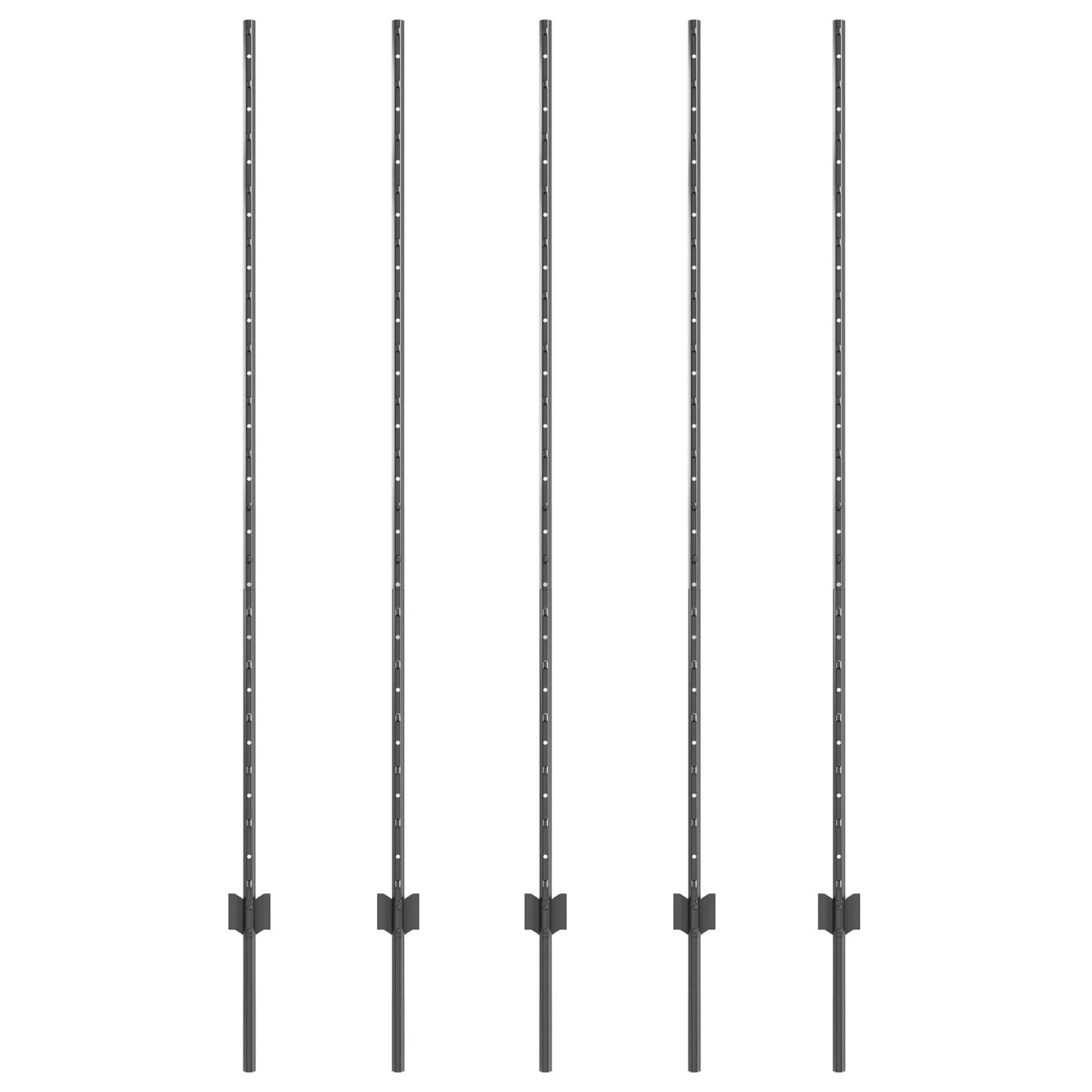 Plotové stĺpy 10 ks U-kartón sivá 150 cm oceľ 42006286