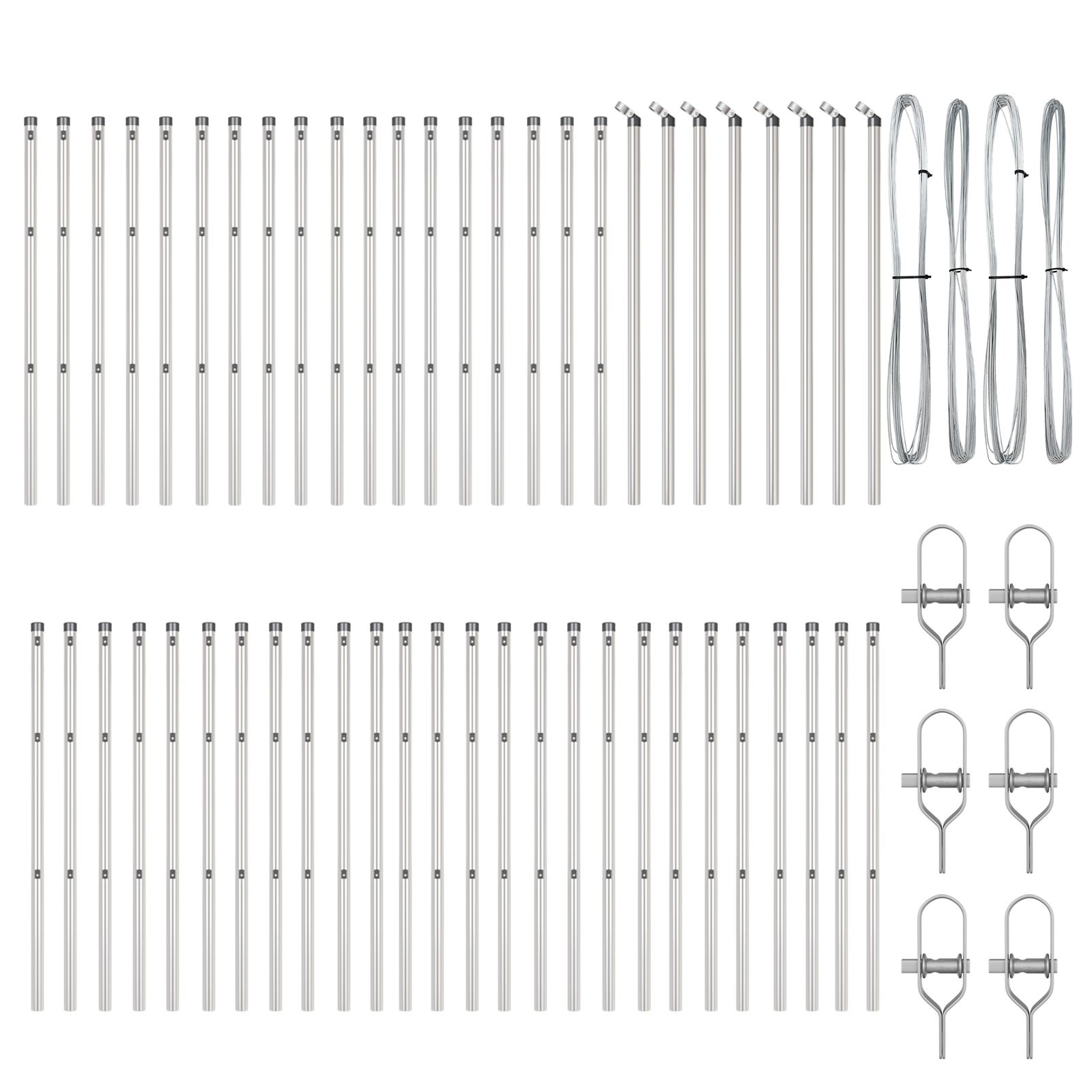 vidaXL Postovi za ograde 52 kom Ø32 mm 100 cm Galvanizirani čelik